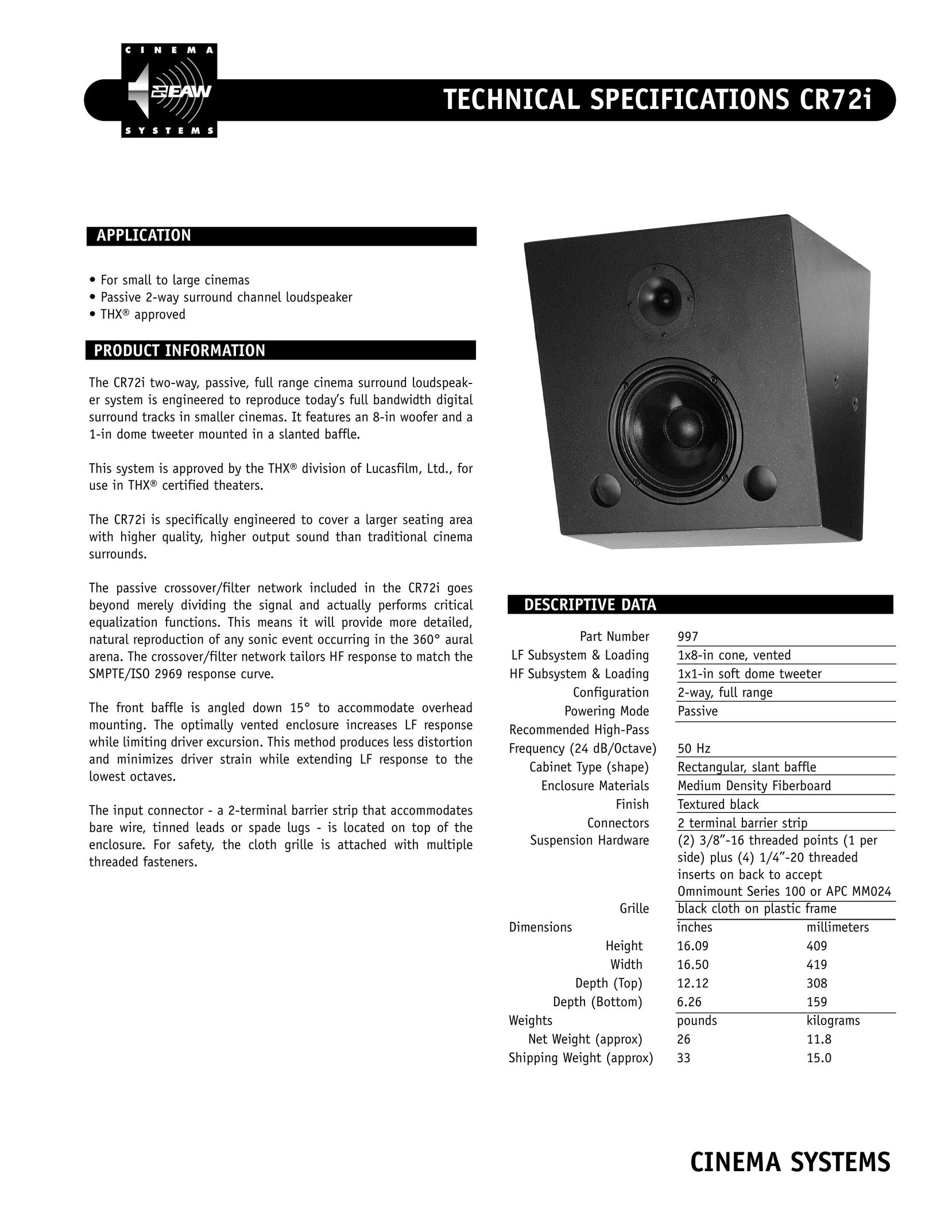 EAW CR72i Portable Speaker User Manual