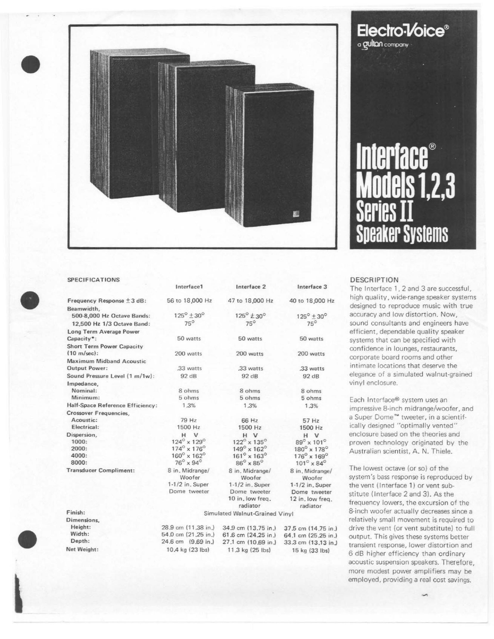 Electro-Voice 1 Series II Portable Speaker User Manual