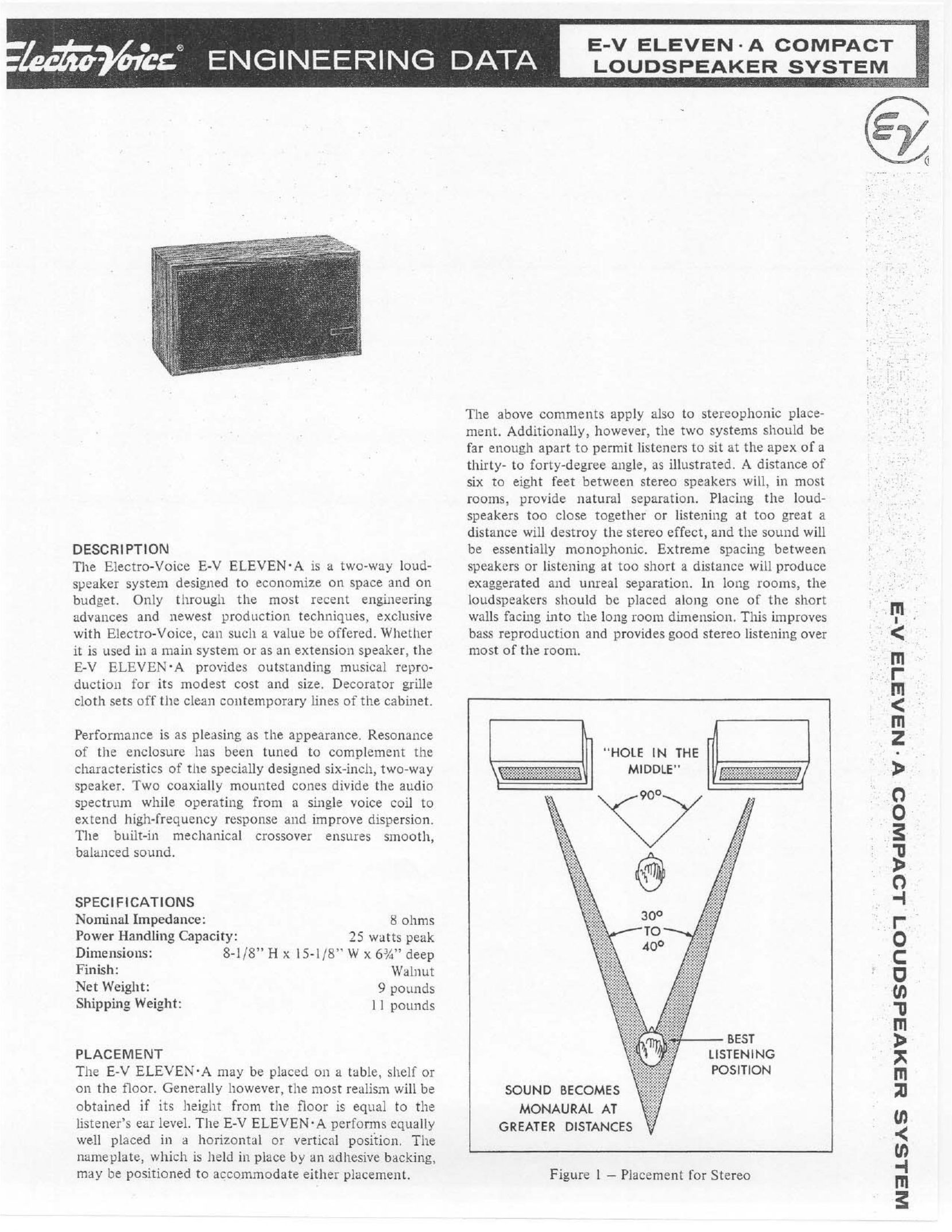 Electro-Voice E-V ELEVEN A Portable Speaker User Manual