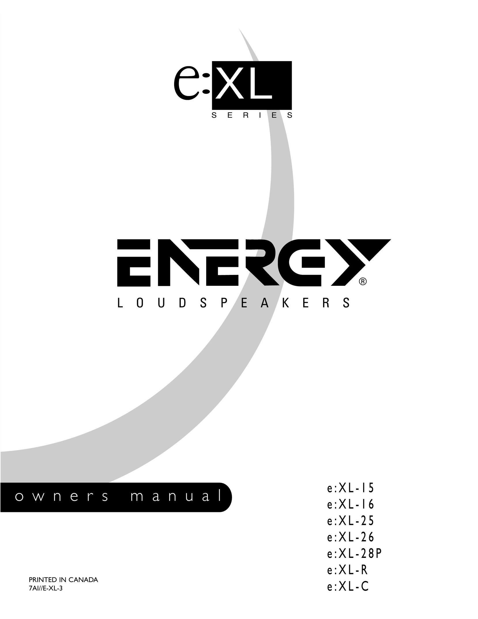 Energy Speaker Systems e:XL-15 Portable Speaker User Manual