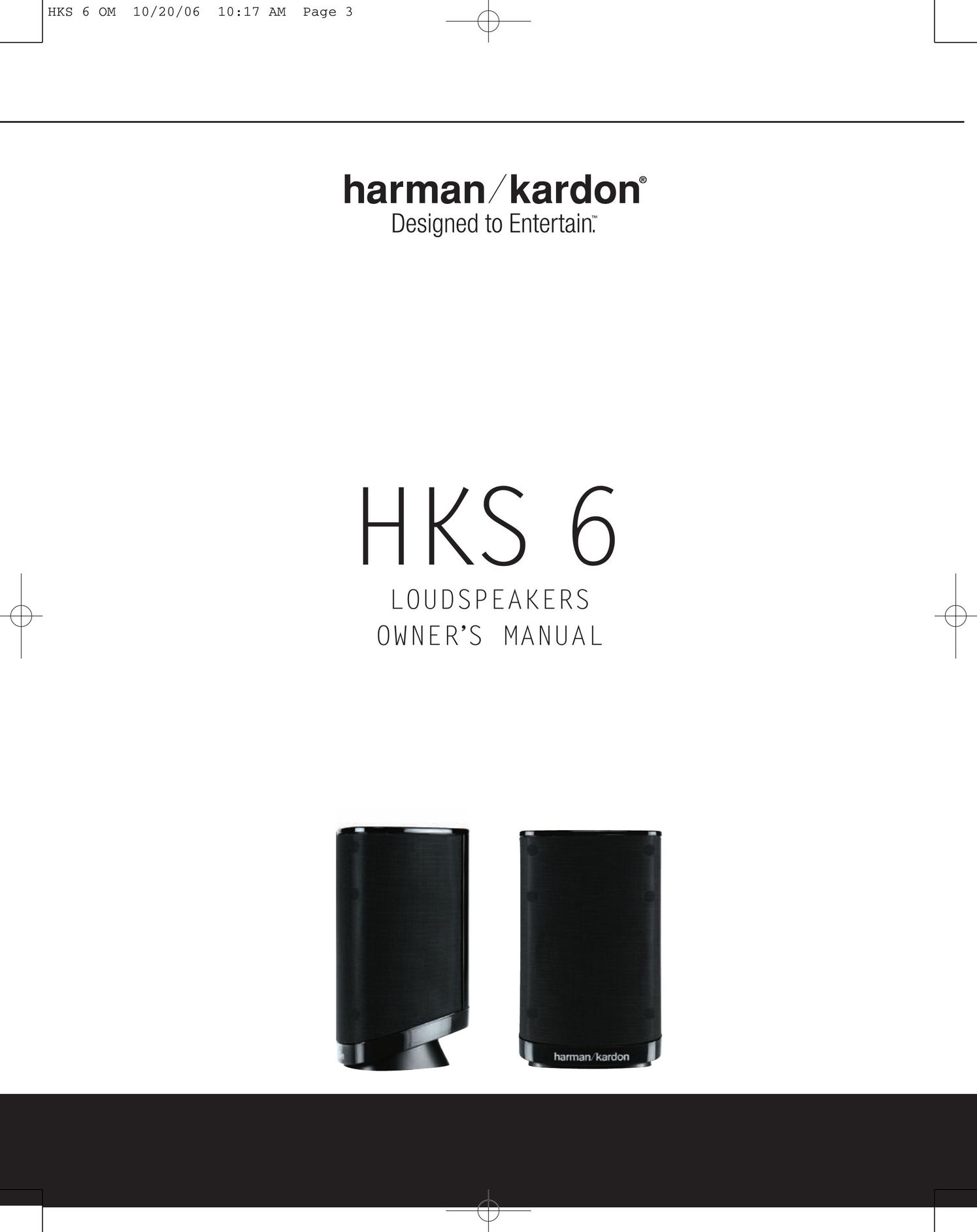 Harman-Kardon HKS 6 Portable Speaker User Manual