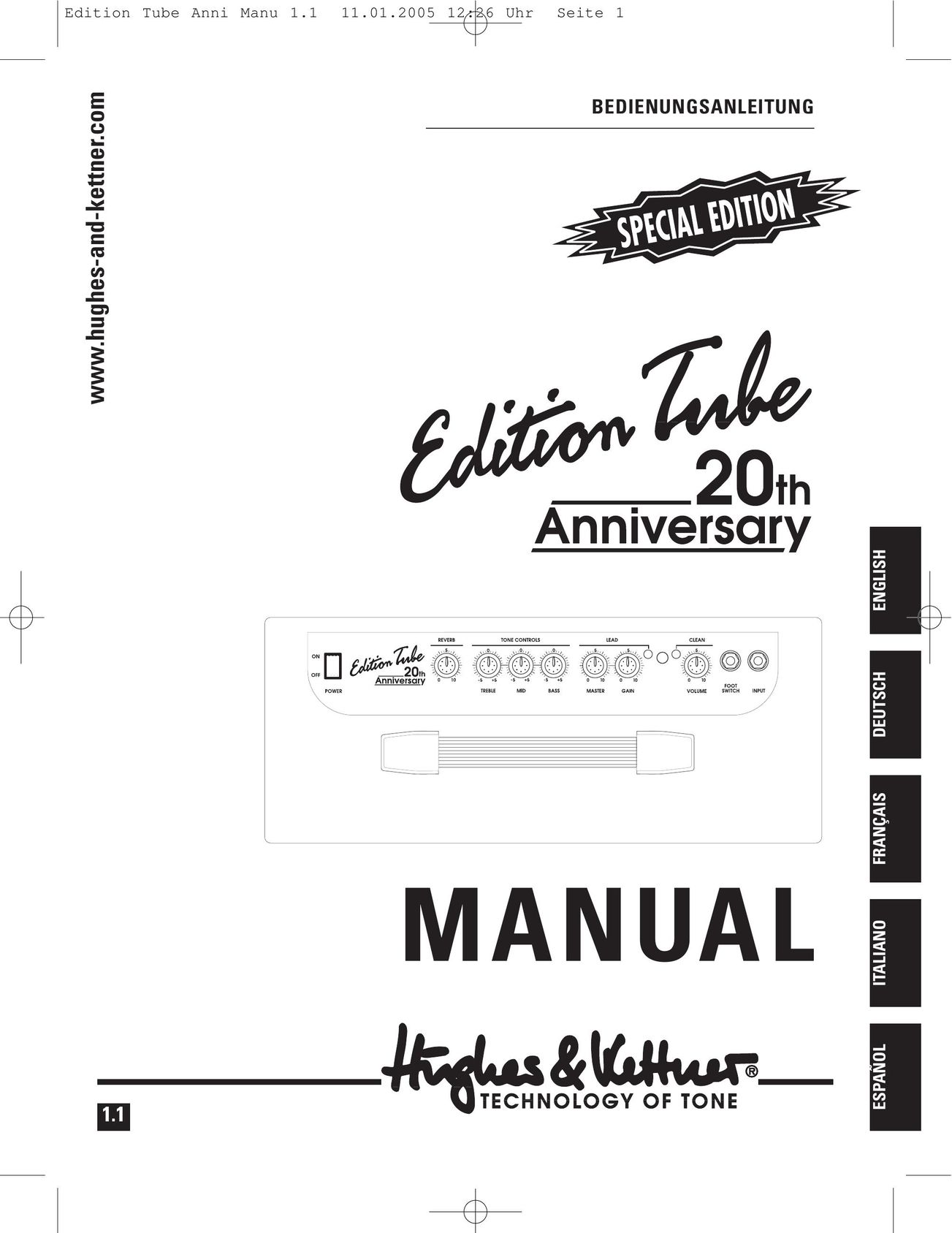 Hughes & Kettner 117V modell Portable Speaker User Manual