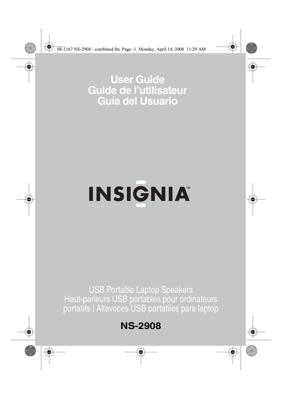 Insignia NS-2908 Portable Speaker User Manual