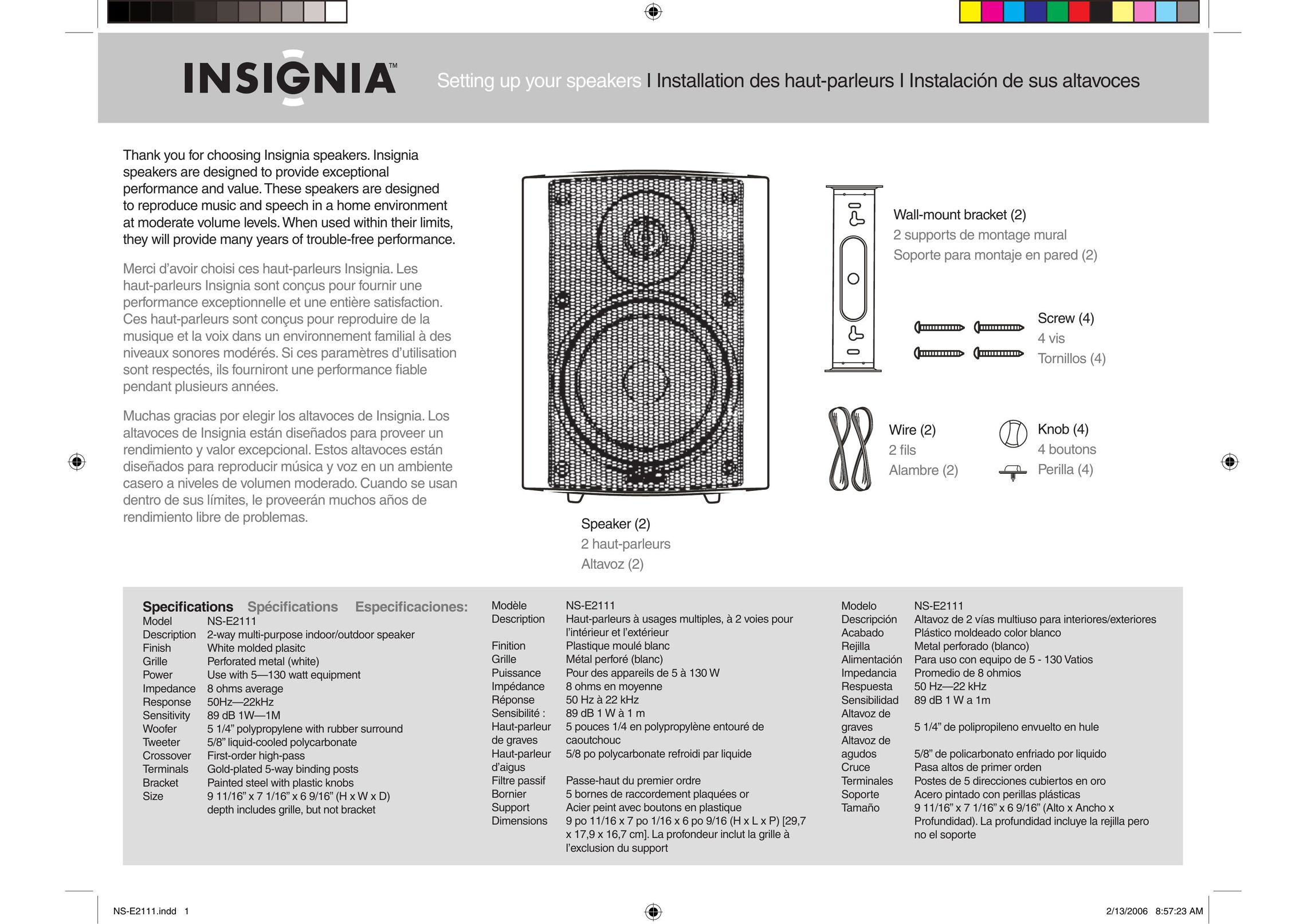 Insignia NS-E2111 Portable Speaker User Manual