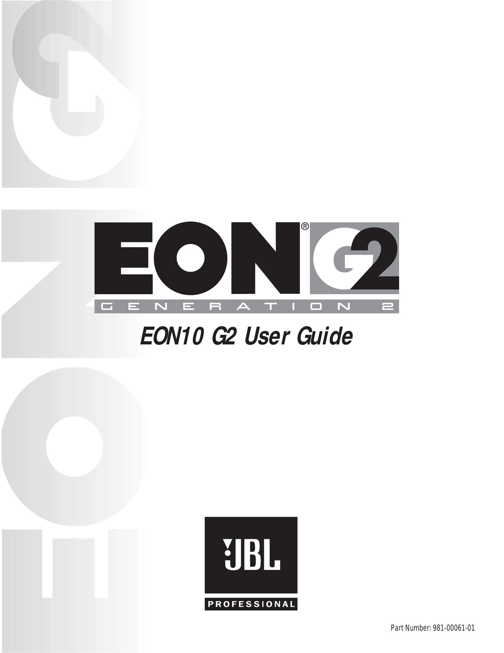 JBL EON10 Portable Speaker User Manual
