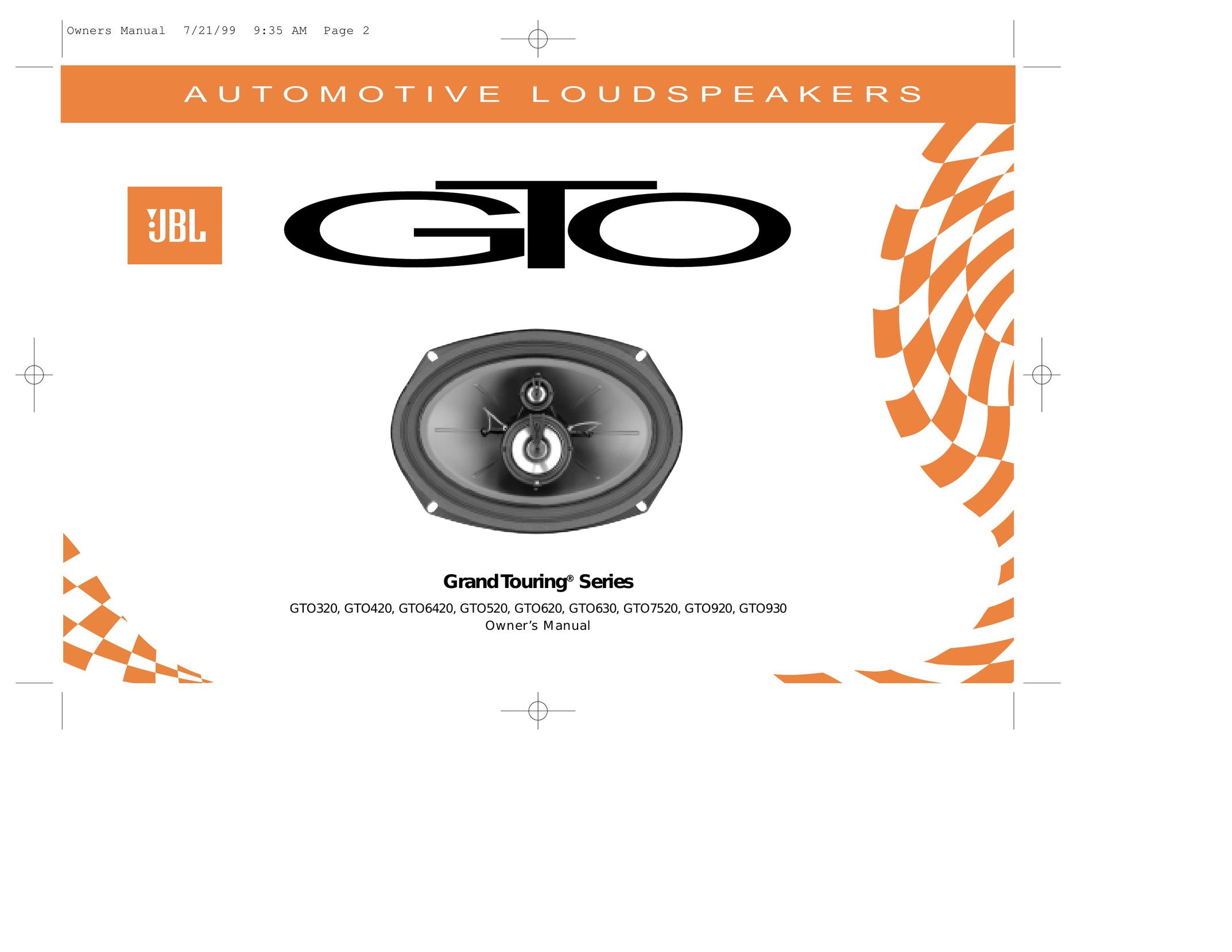 JBL GTO320 Portable Speaker User Manual