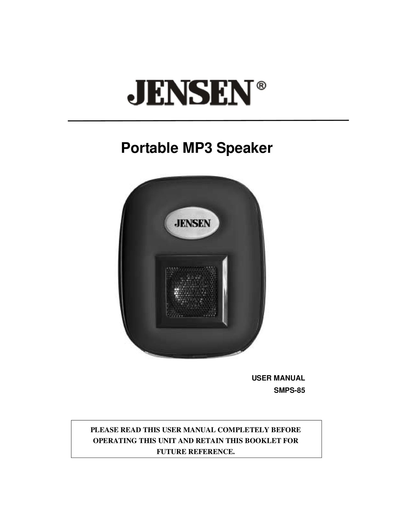 Jensen SMPS-85 Portable Speaker User Manual