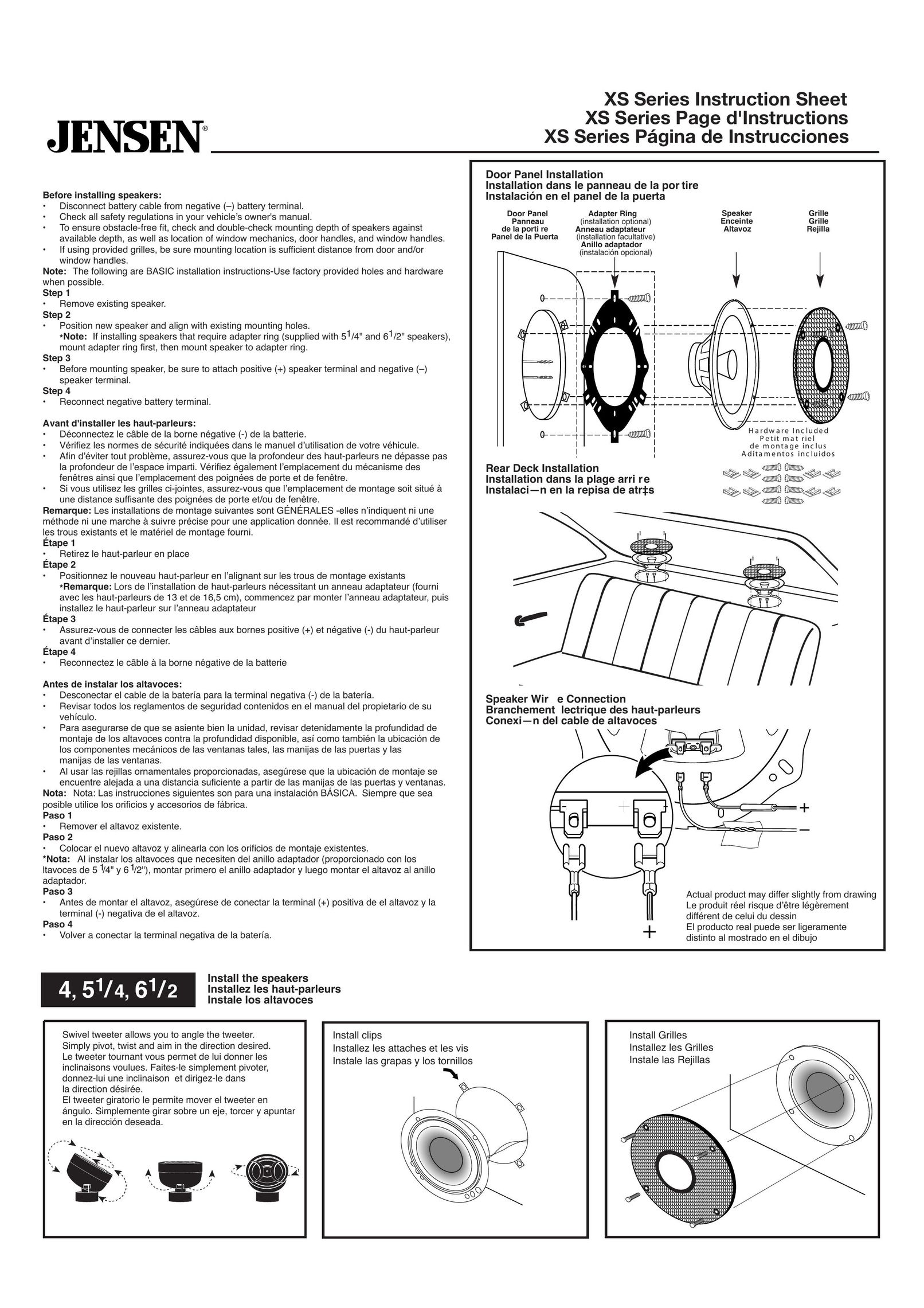 Jensen XS Series Portable Speaker User Manual