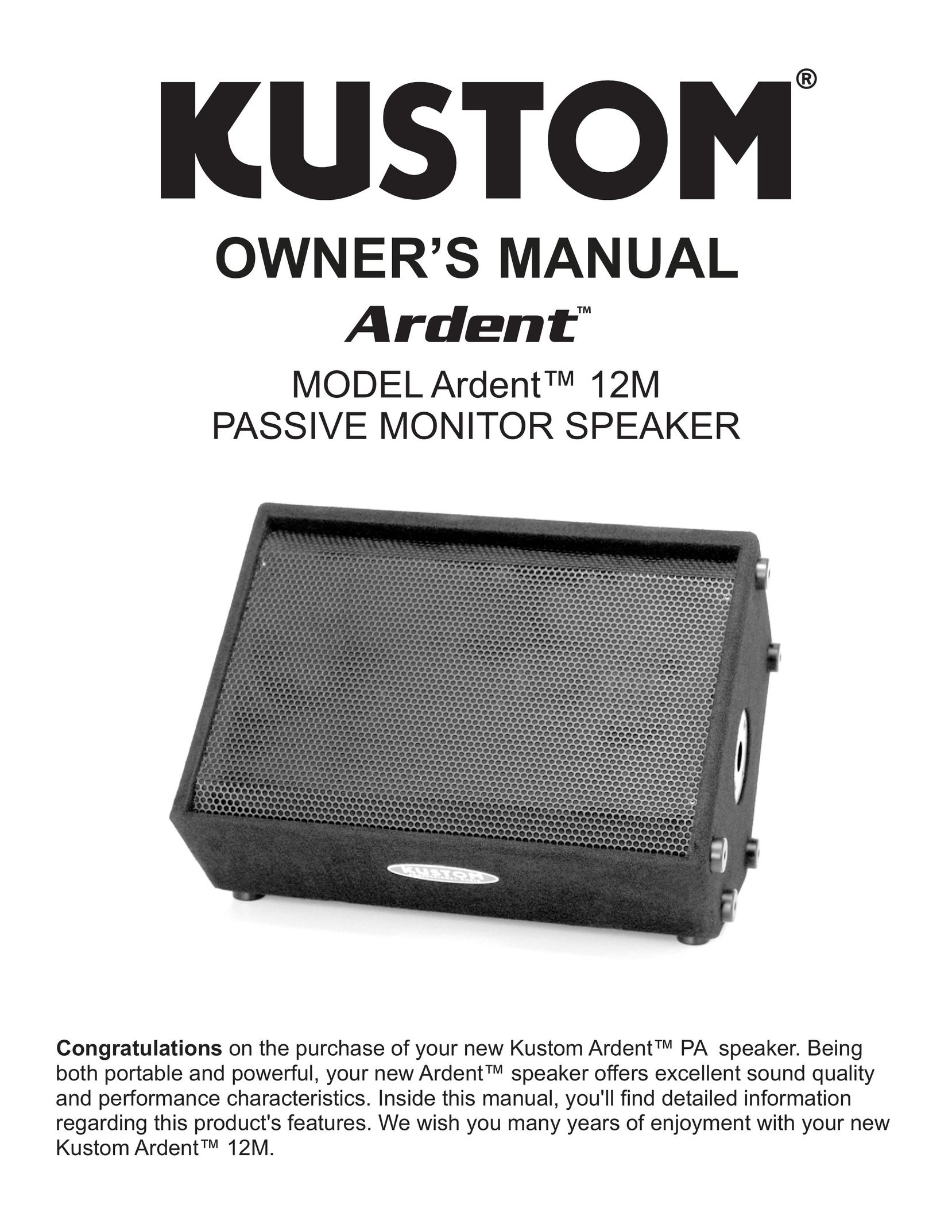 Kustom Ardent 12M Portable Speaker User Manual