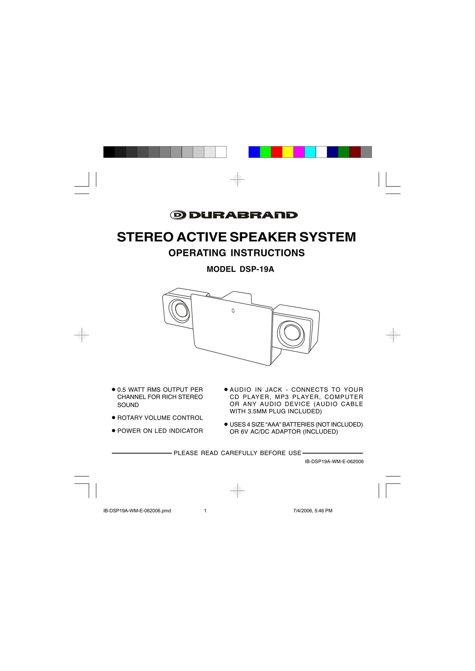 Lenoxx Electronics DSP-19A Portable Speaker User Manual