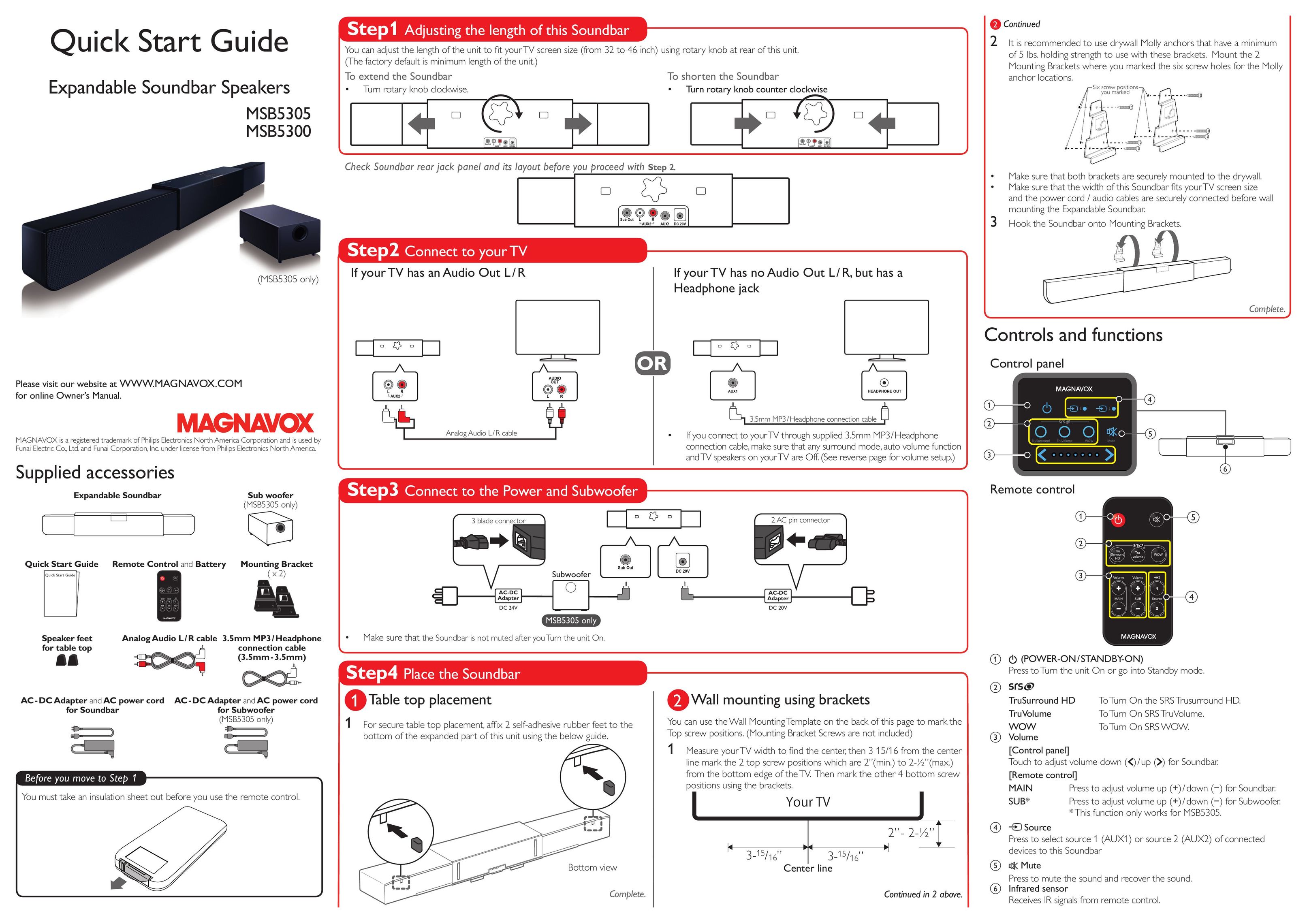 Magnavox MSB5305 Portable Speaker User Manual