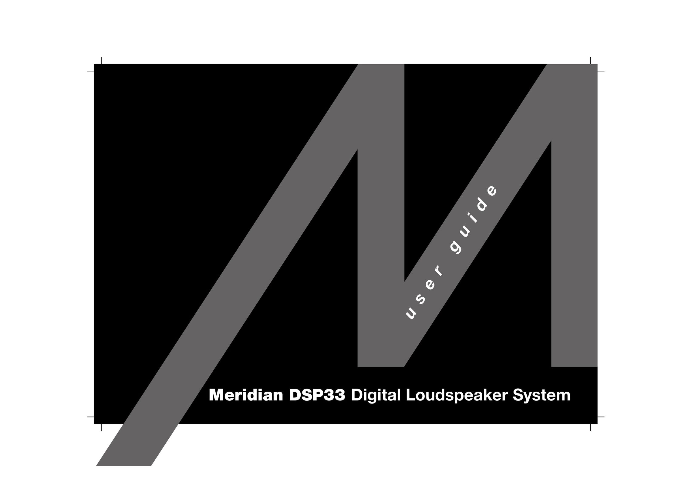 Meridian America DSP33 Portable Speaker User Manual