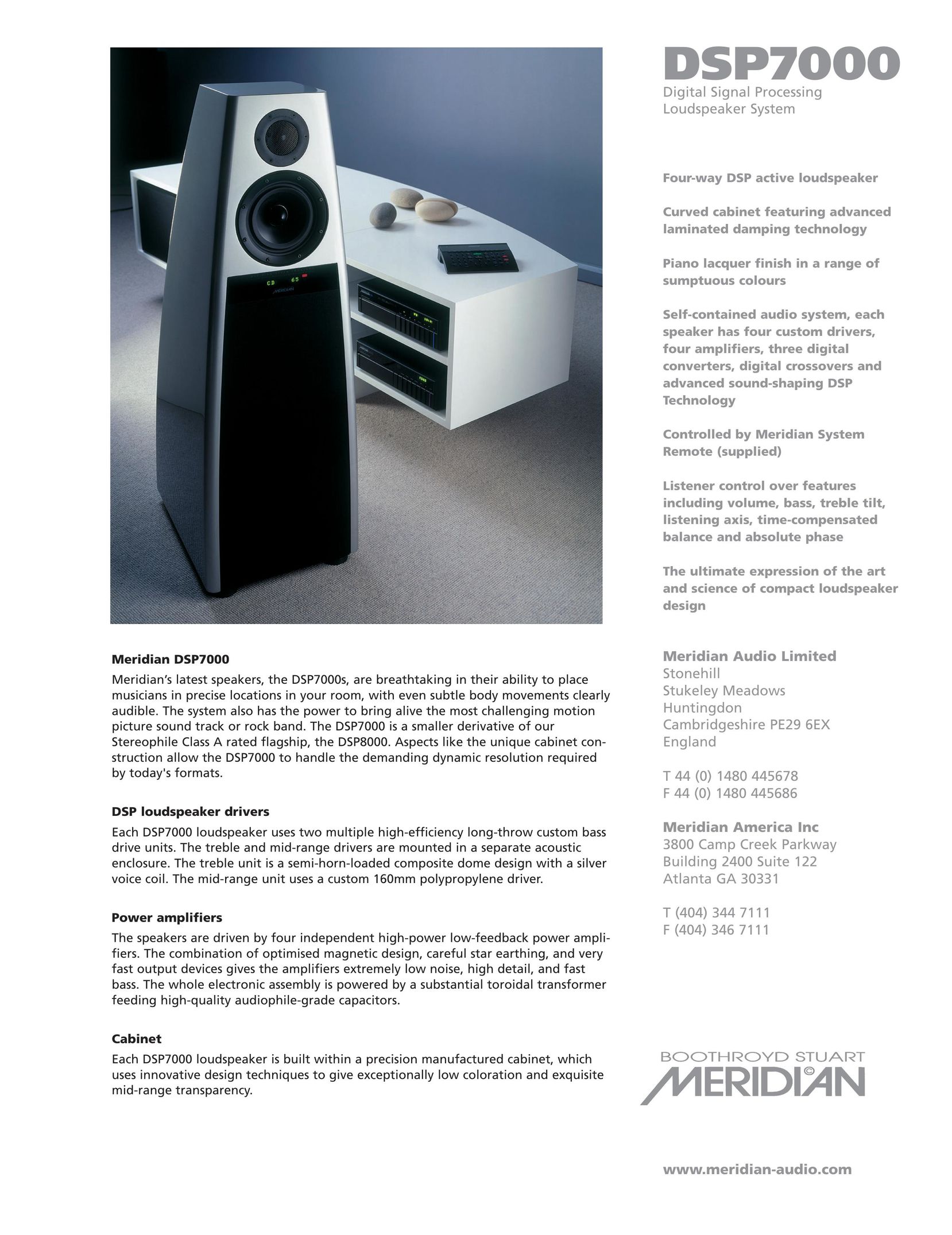 Meridian America DSP7000 Portable Speaker User Manual