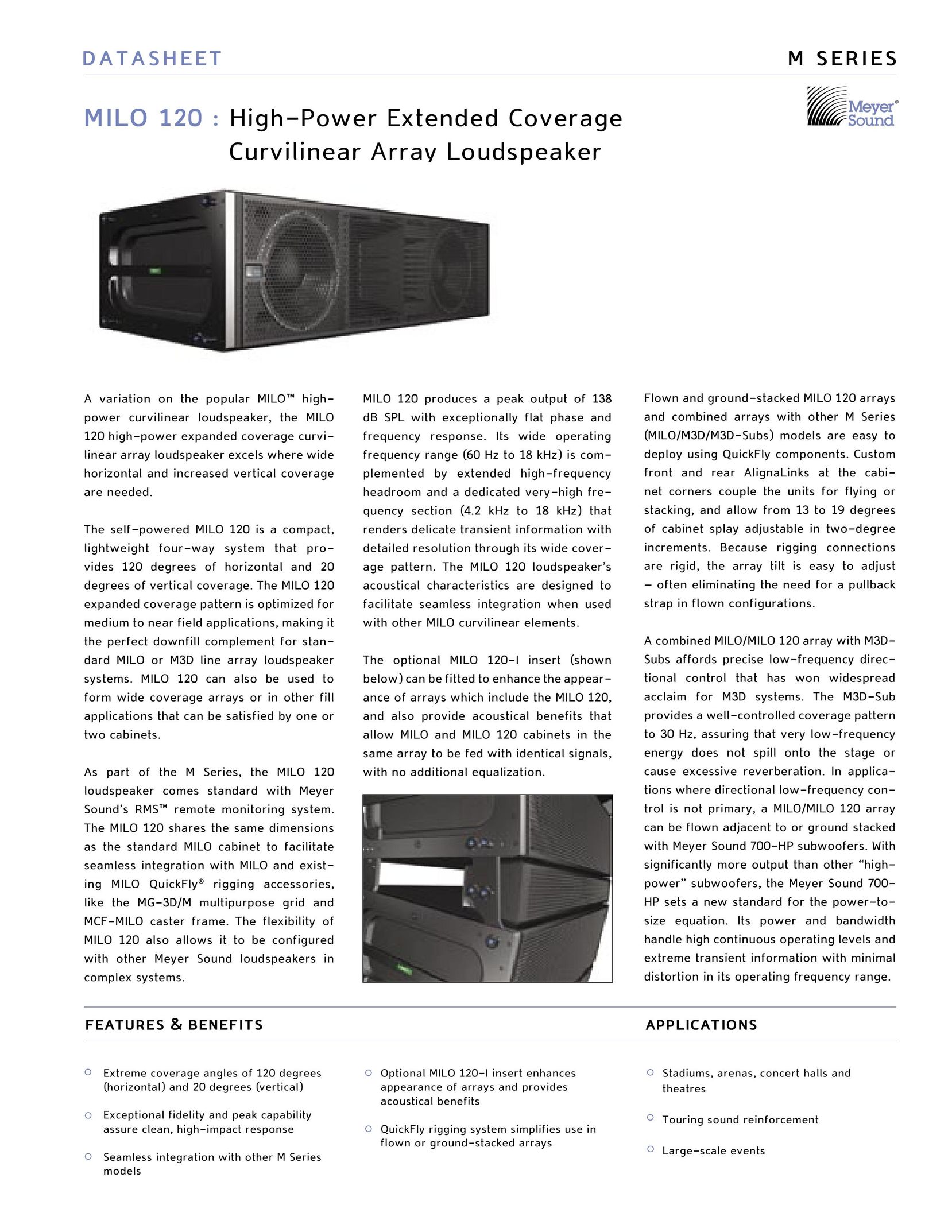 Meyer Sound MILO 120 Portable Speaker User Manual