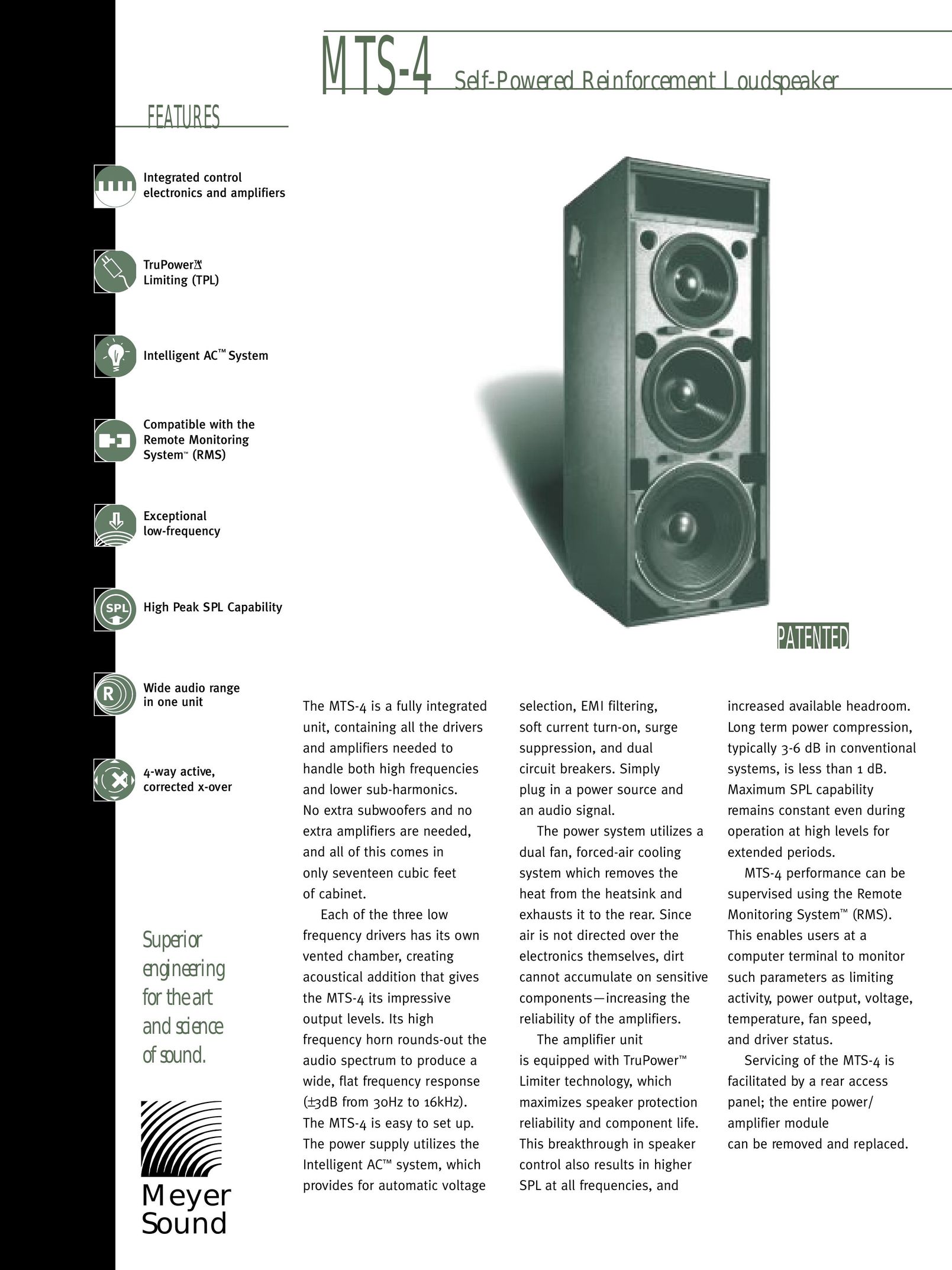 Meyer Sound MTS-4 Portable Speaker User Manual