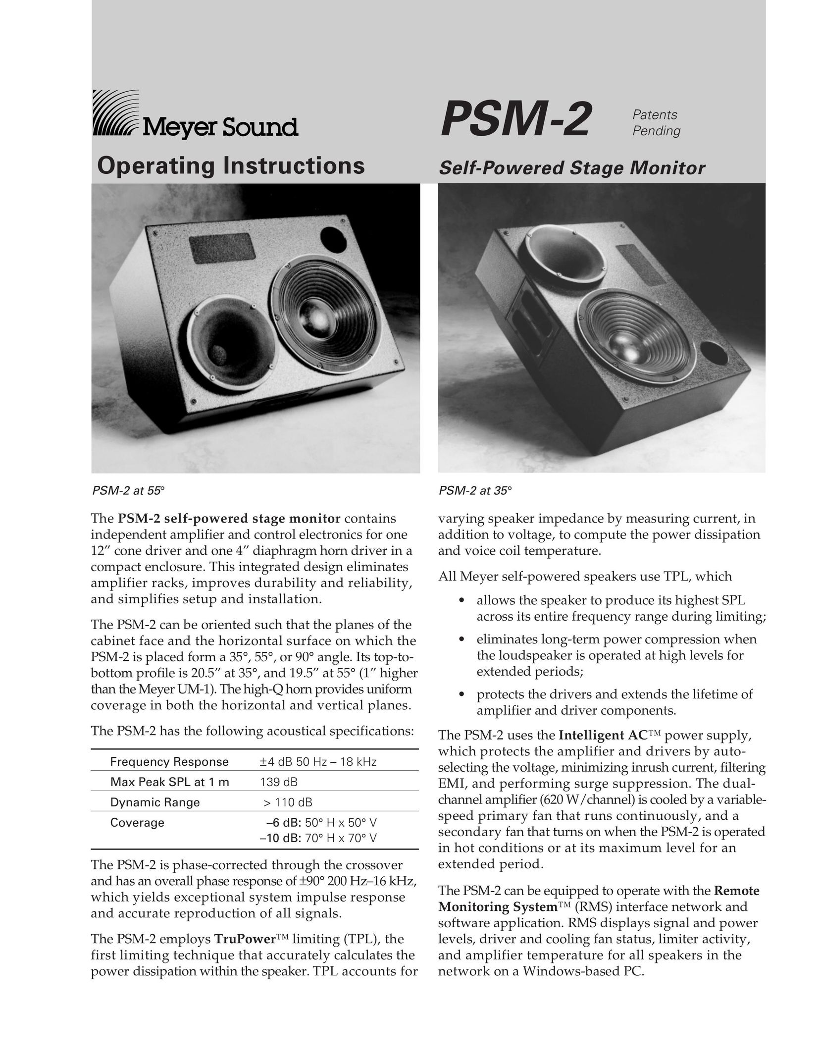 Meyer Sound PSM-2 Portable Speaker User Manual