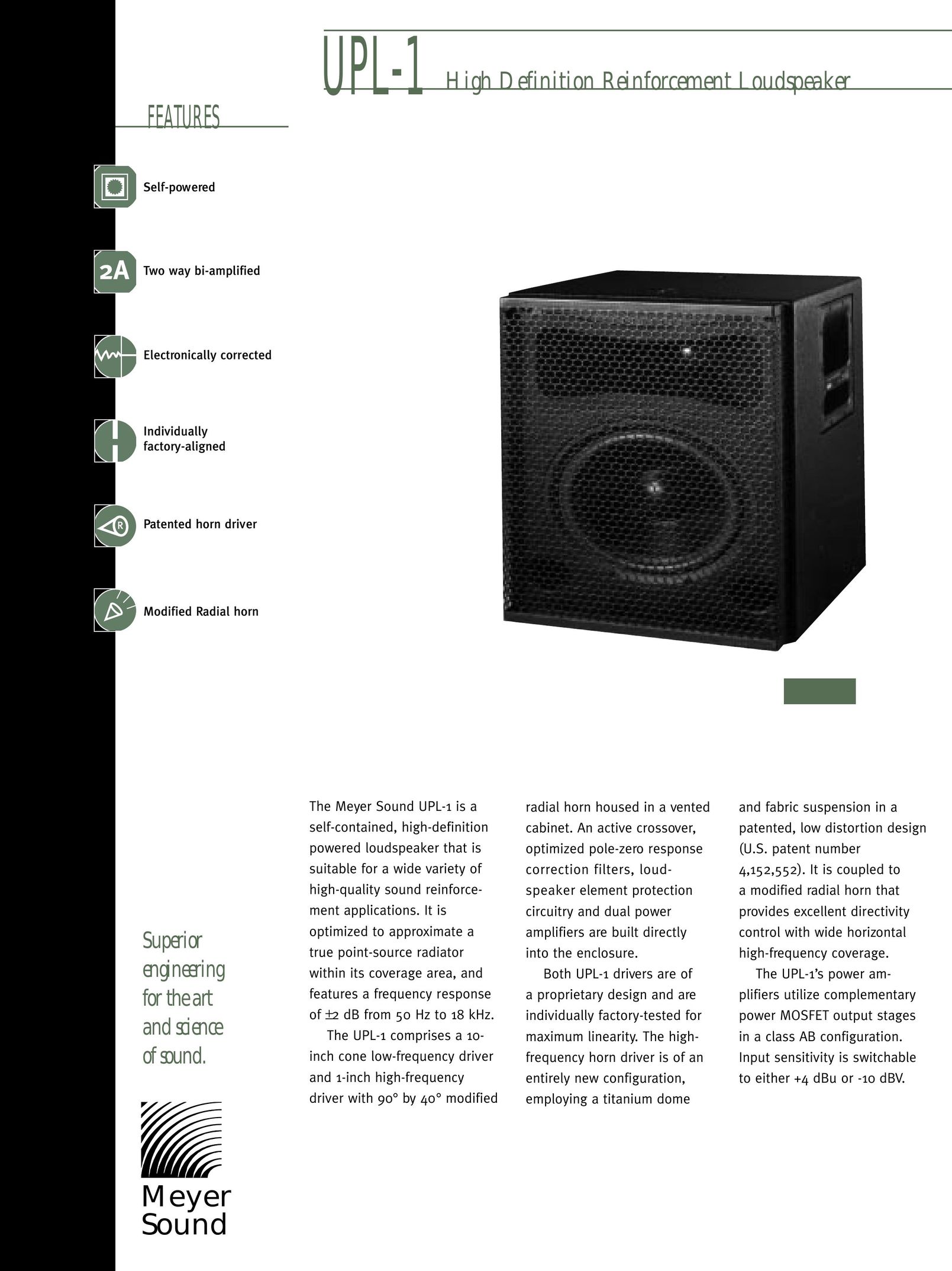 Meyer Sound UPL-1 Portable Speaker User Manual