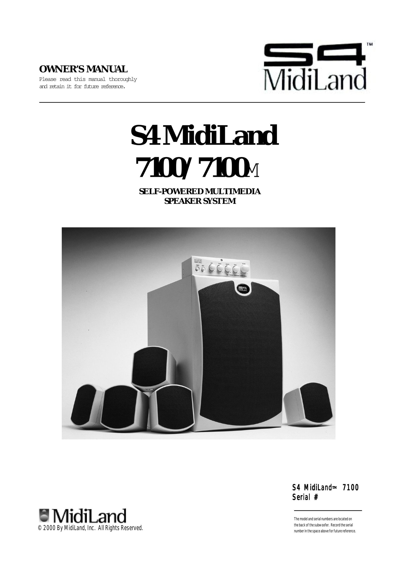 MidiLand 7100 Portable Speaker User Manual