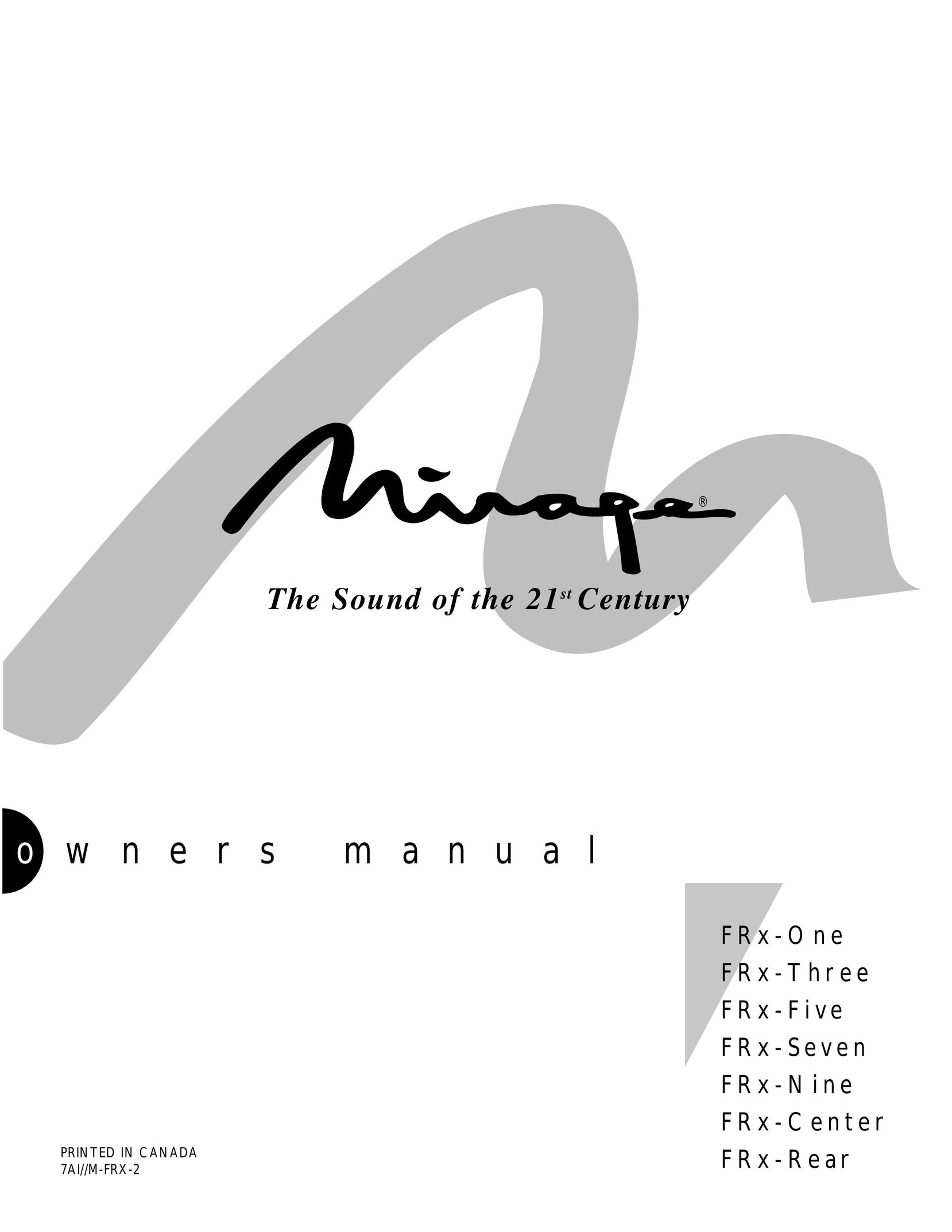 Mirage Loudspeakers FRx-Five Portable Speaker User Manual