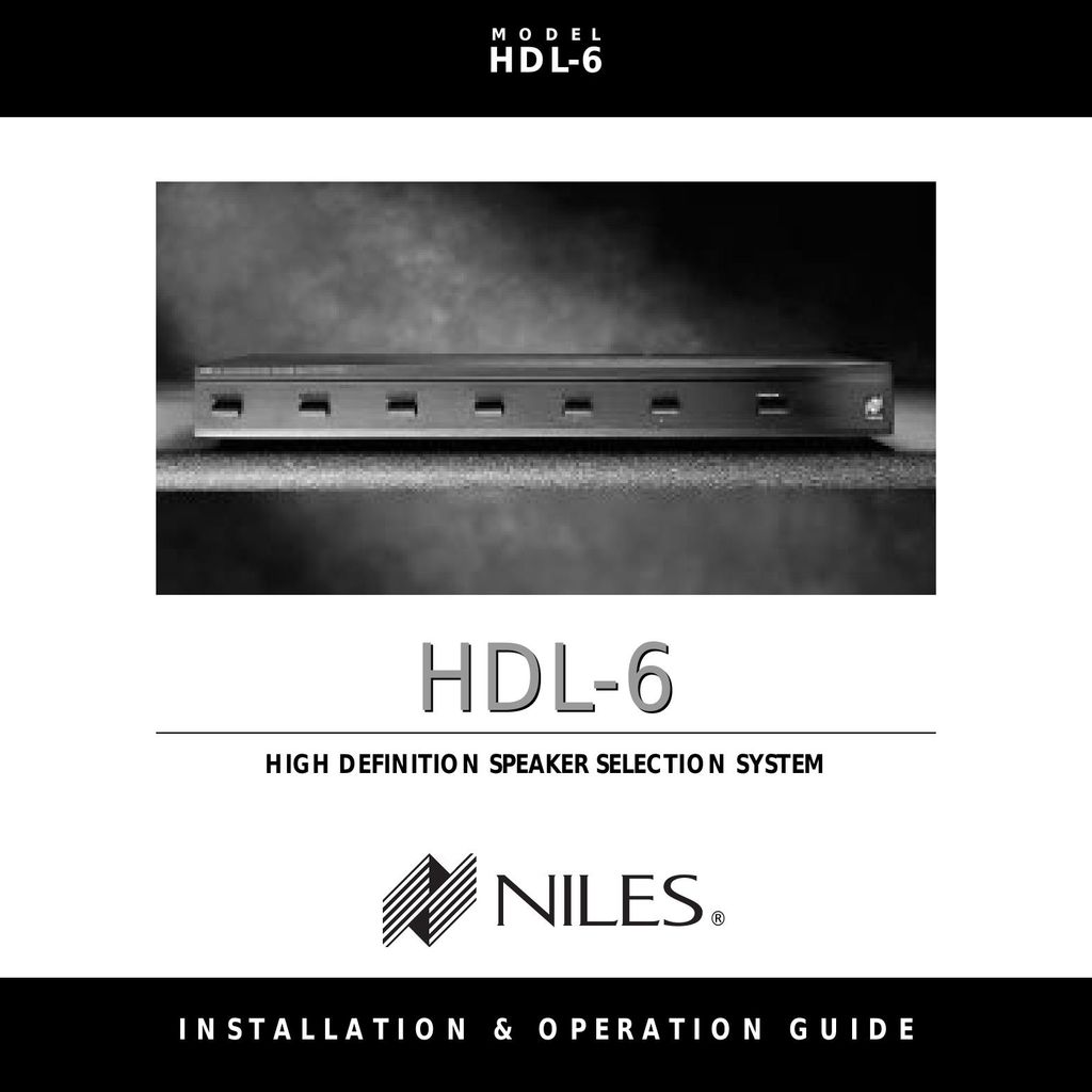 Niles Audio HDL-6 Portable Speaker User Manual