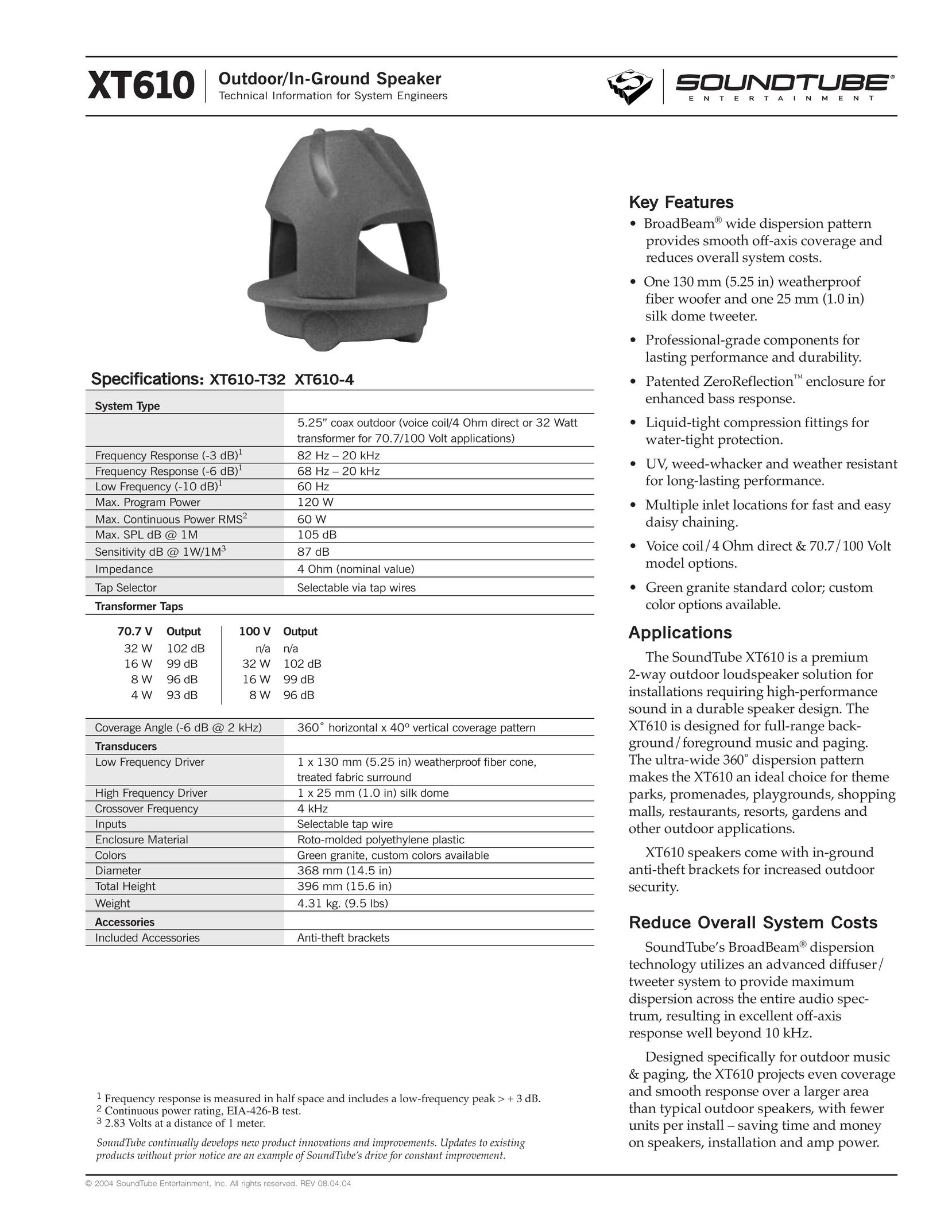 Phase Technology XT610 Portable Speaker User Manual