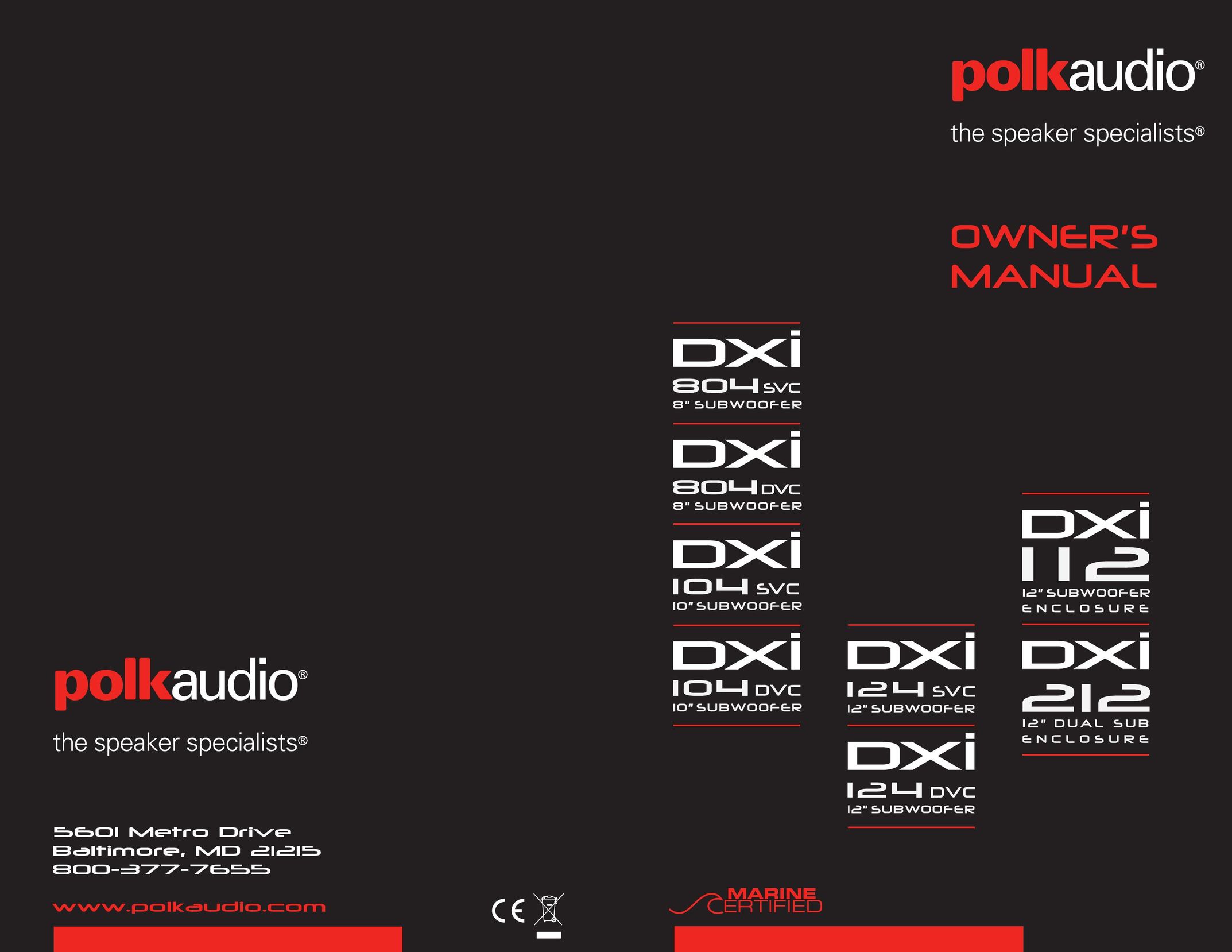 Polk Audio DXI112 DVC Portable Speaker User Manual