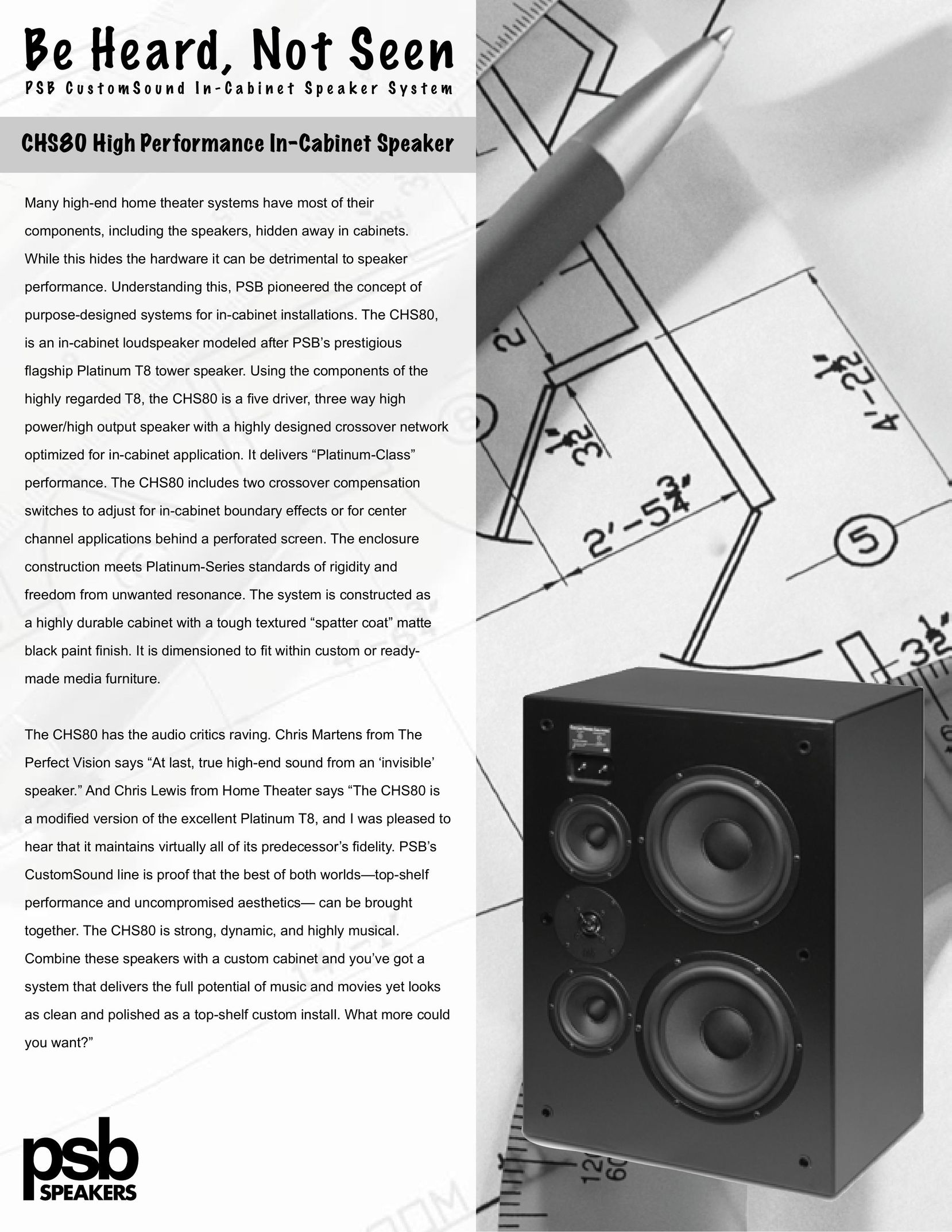 PSB Speakers CHS80 Portable Speaker User Manual