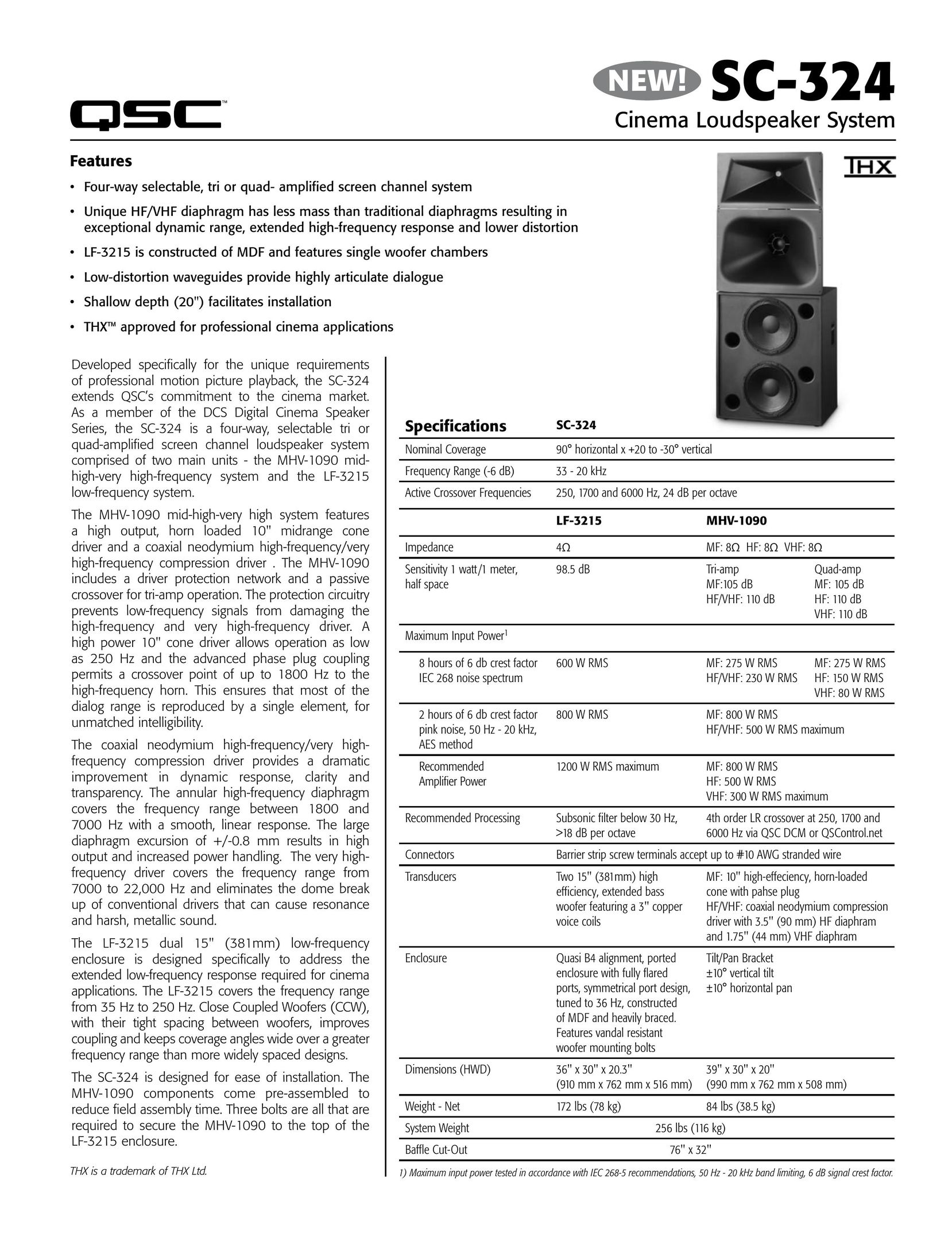QSC Audio SC-324 Portable Speaker User Manual