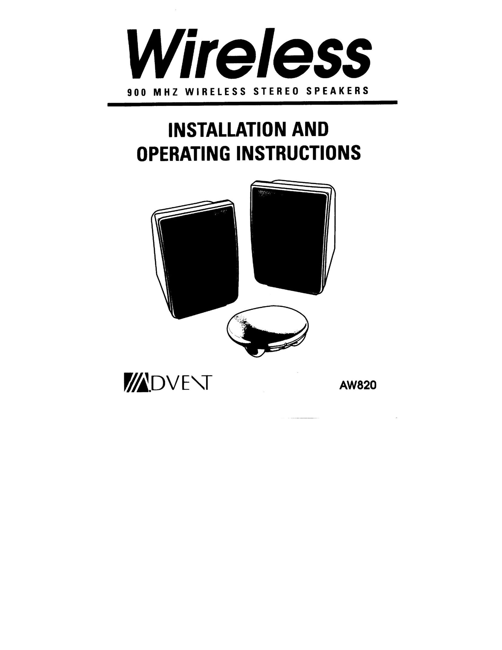 Recoton/Advent AW820 Portable Speaker User Manual