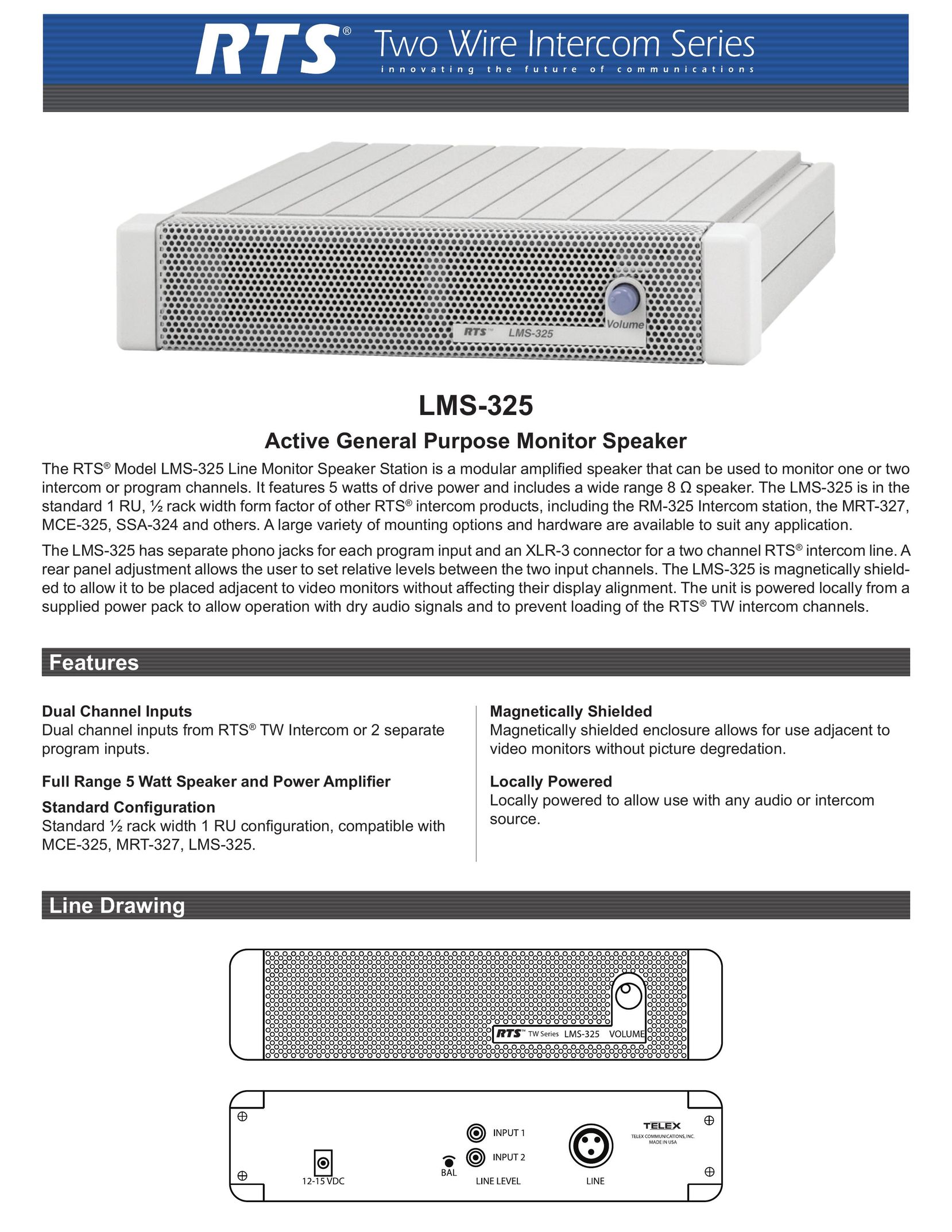 RTS LMS-325 Portable Speaker User Manual