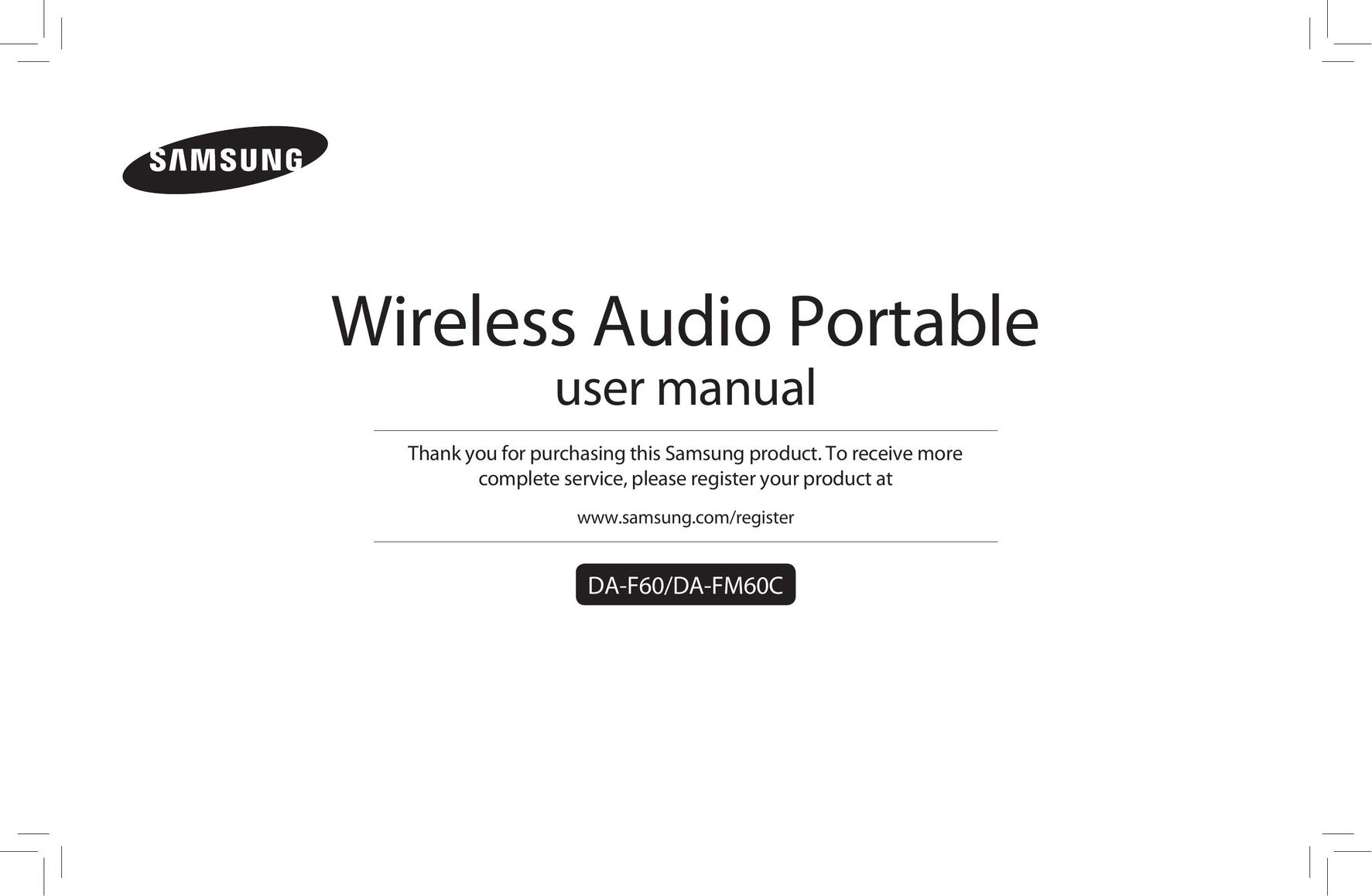 Samsung DA F60 Portable Speaker User Manual
