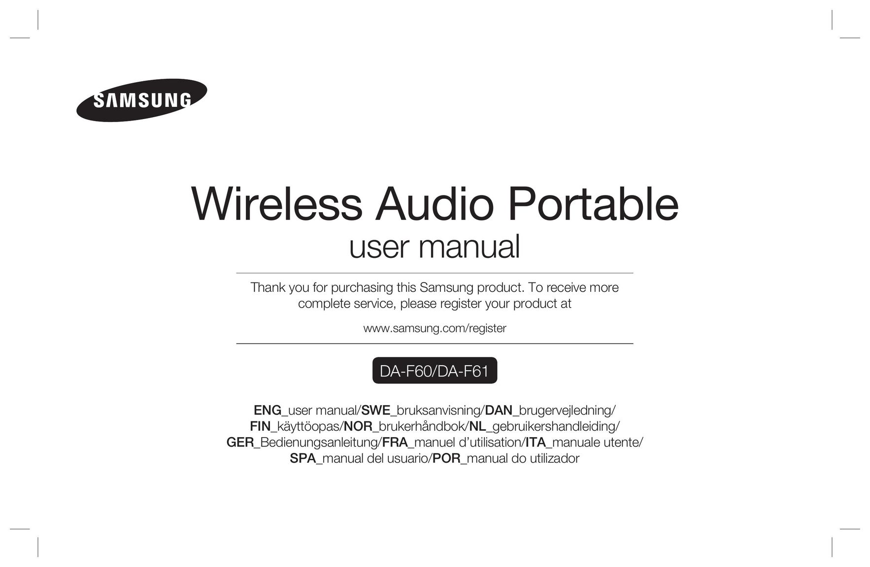 Samsung DAF60 Portable Speaker User Manual