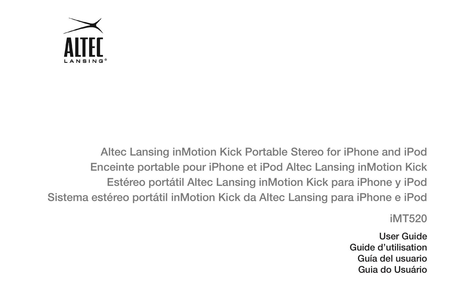Altec Lansing IMT520 Portable Stereo System User Manual