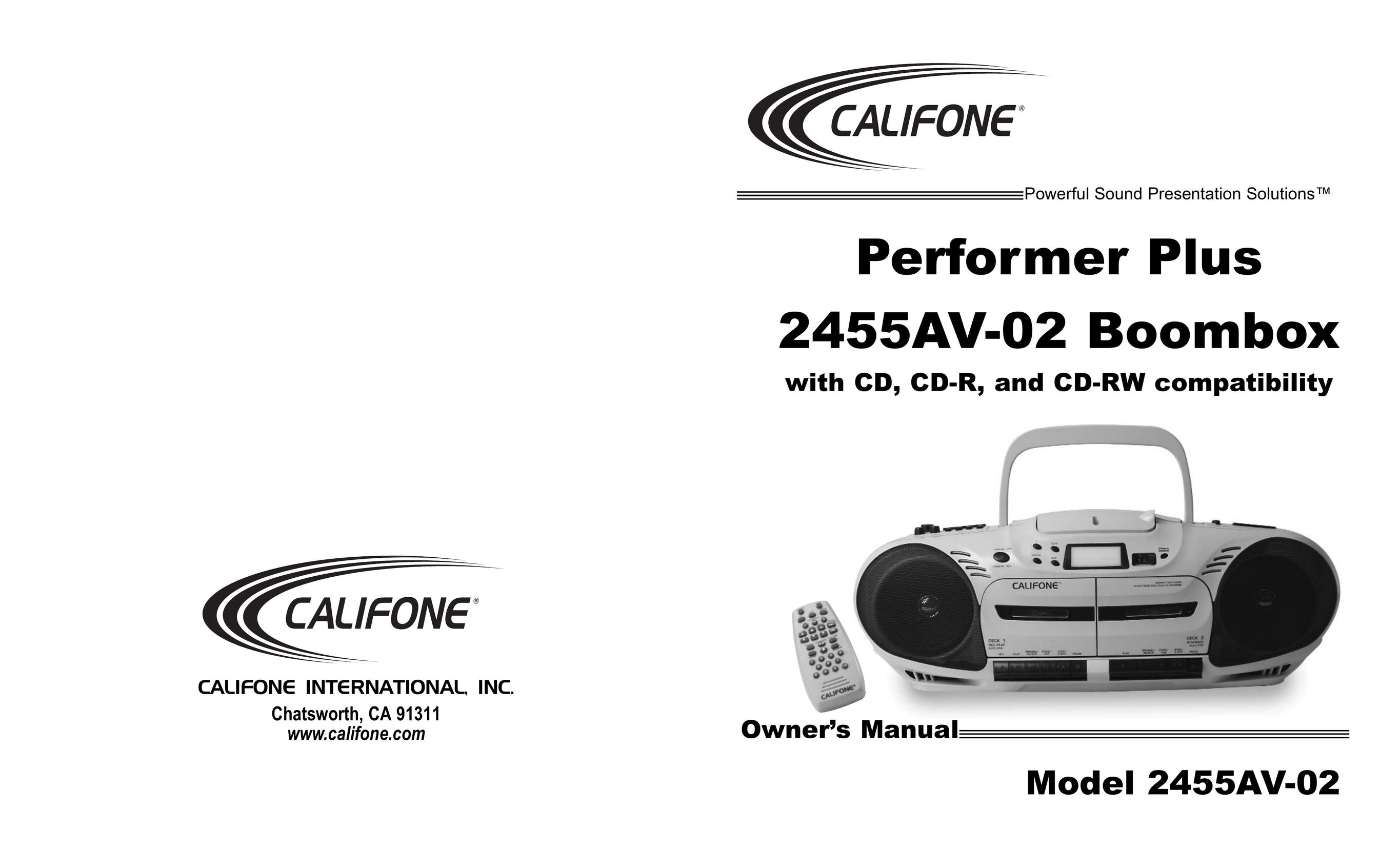Califone 2455AV-02 Portable Stereo System User Manual