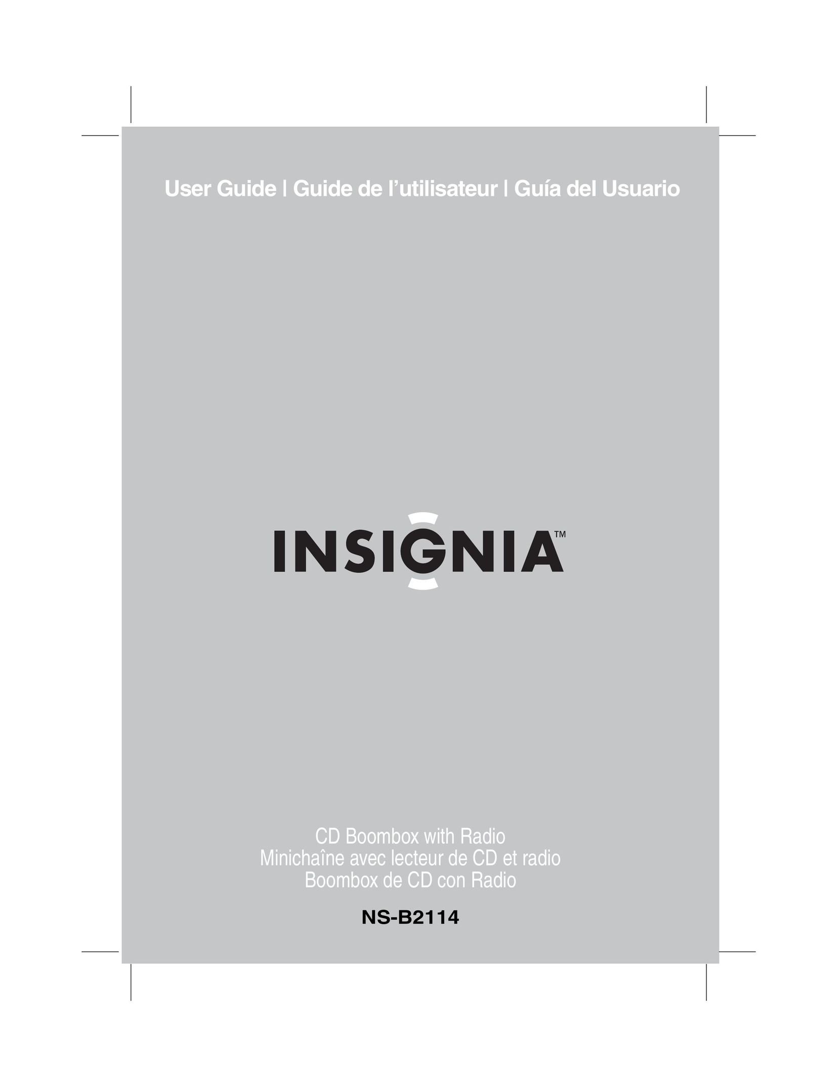 Insignia NS-B2114 Portable Stereo System User Manual