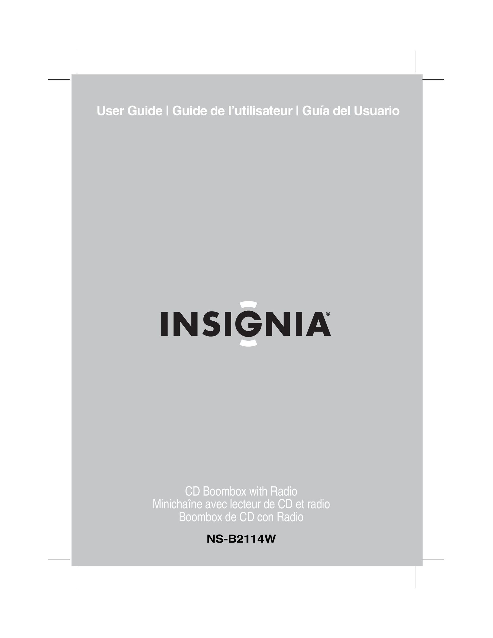 Insignia NS-B2114W Portable Stereo System User Manual