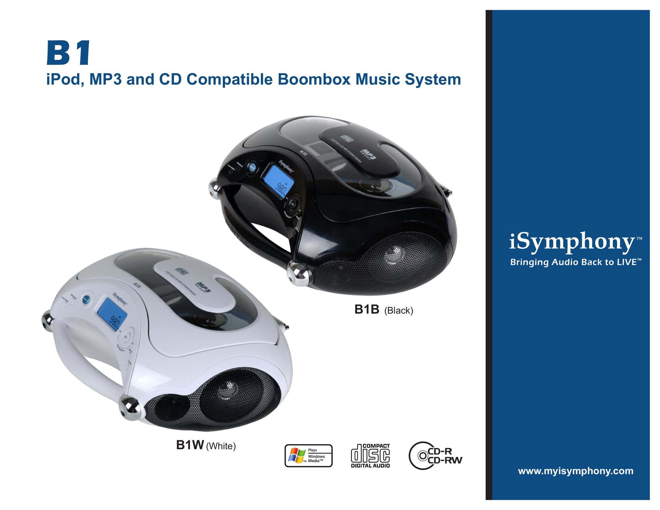 iSymphony B1W Portable Stereo System User Manual