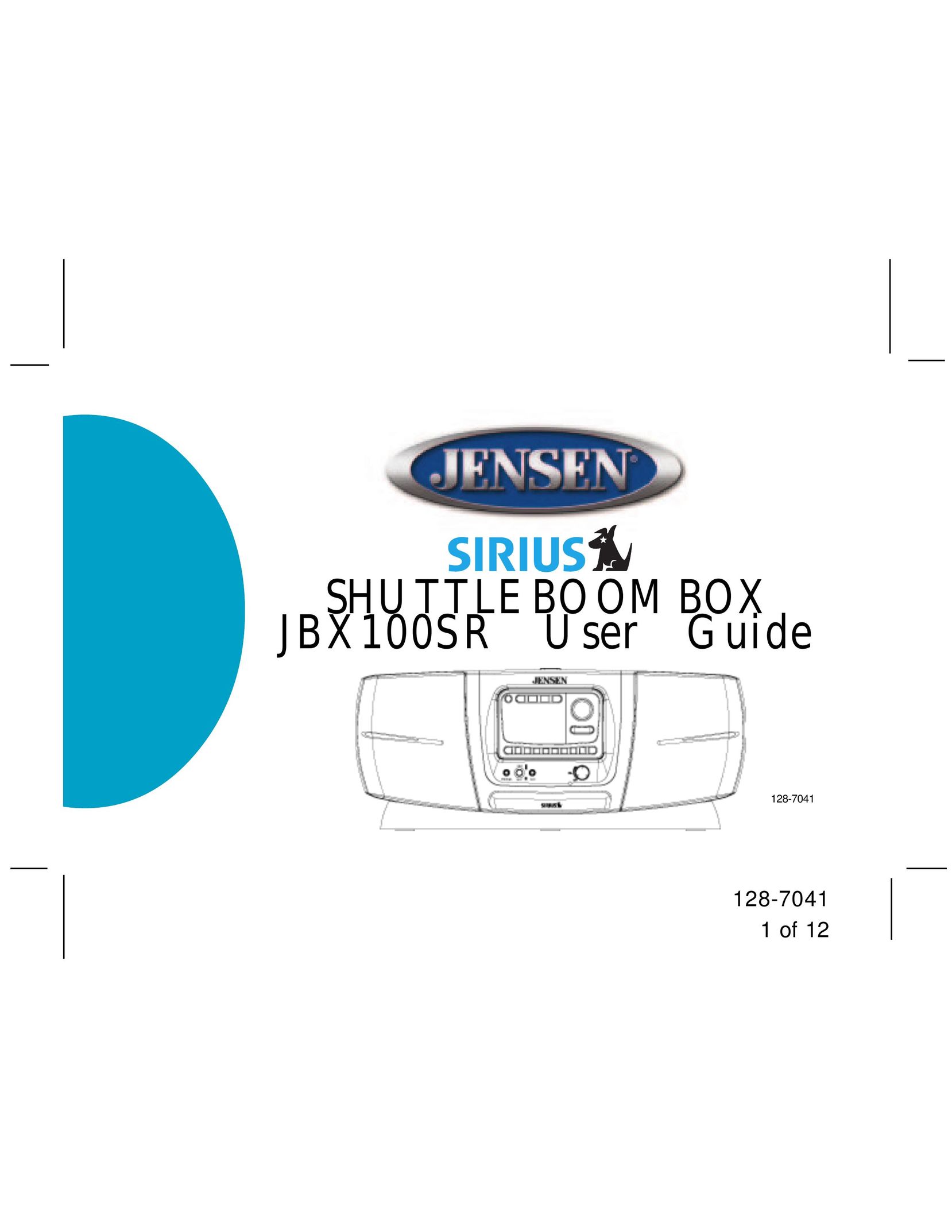 Jensen JBX100SR Portable Stereo System User Manual