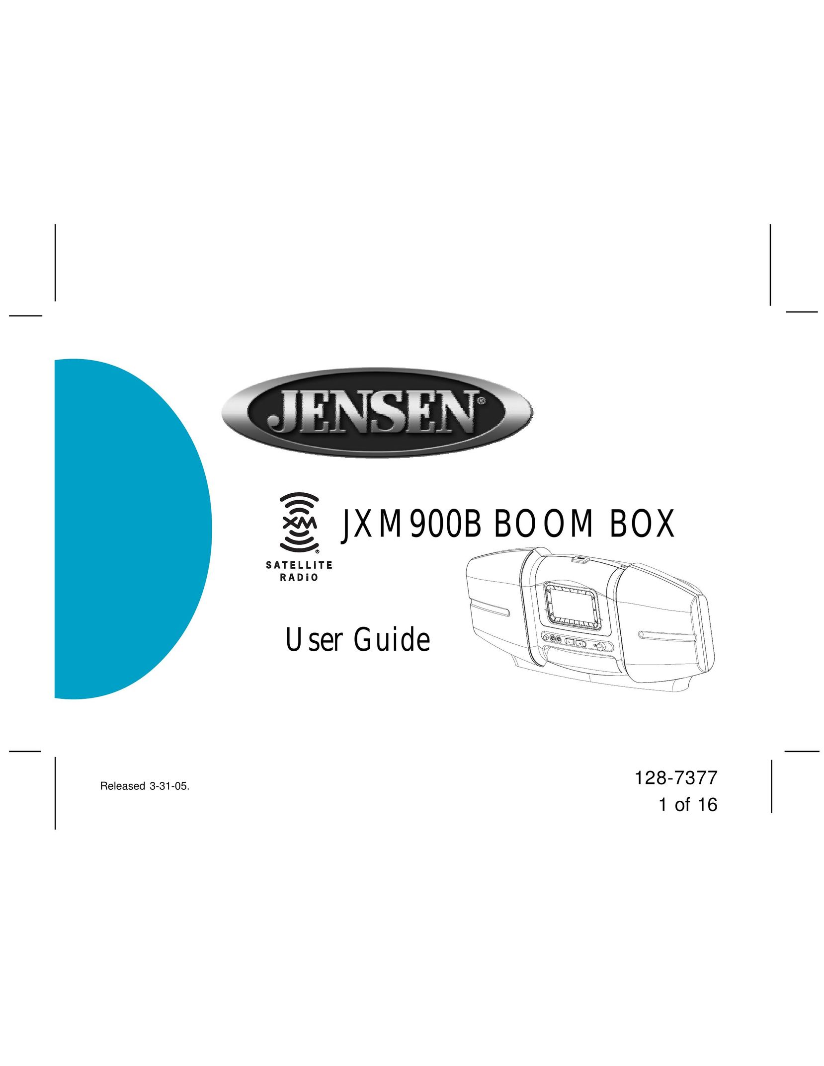 Jensen JXM900B Portable Stereo System User Manual