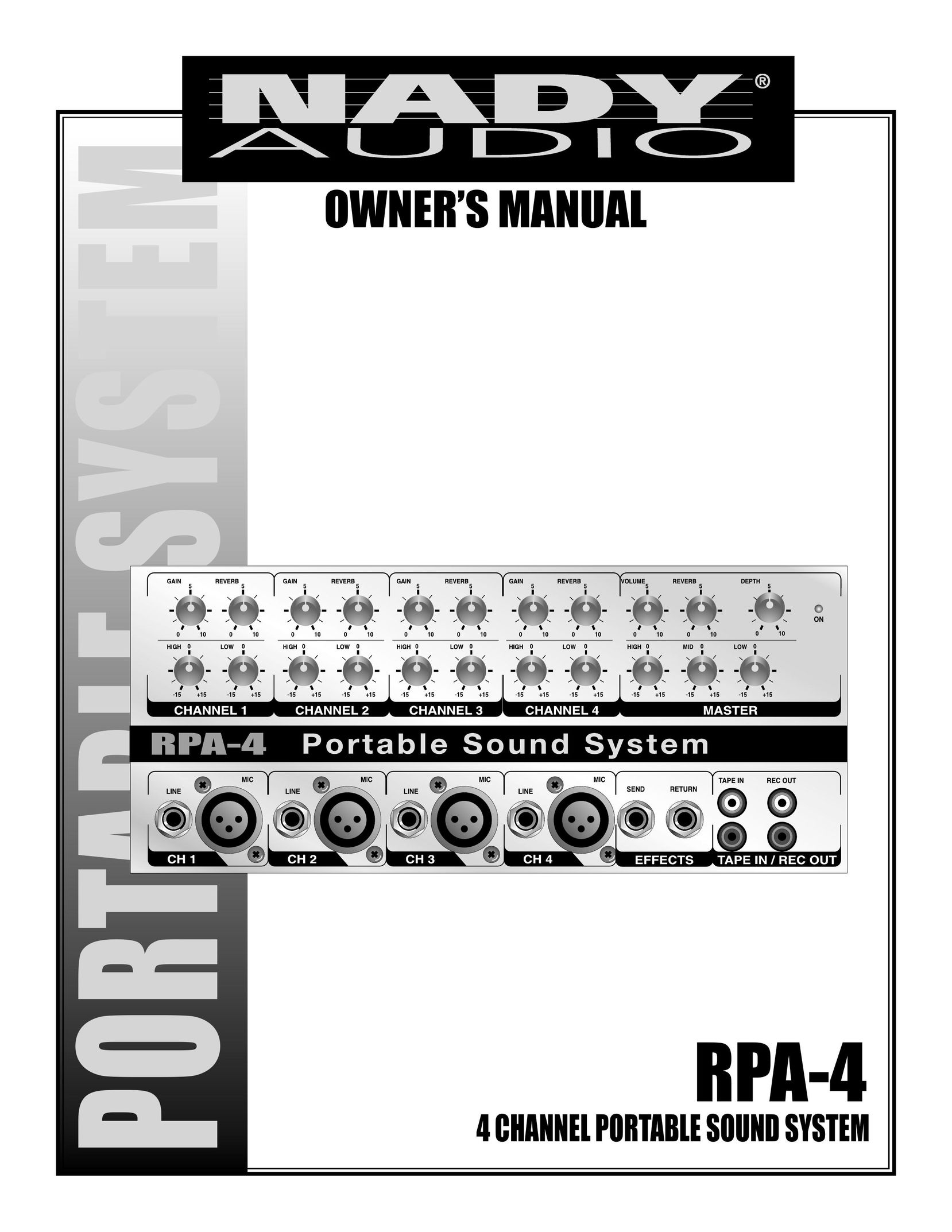 Nady Systems RPA-4 Portable Stereo System User Manual