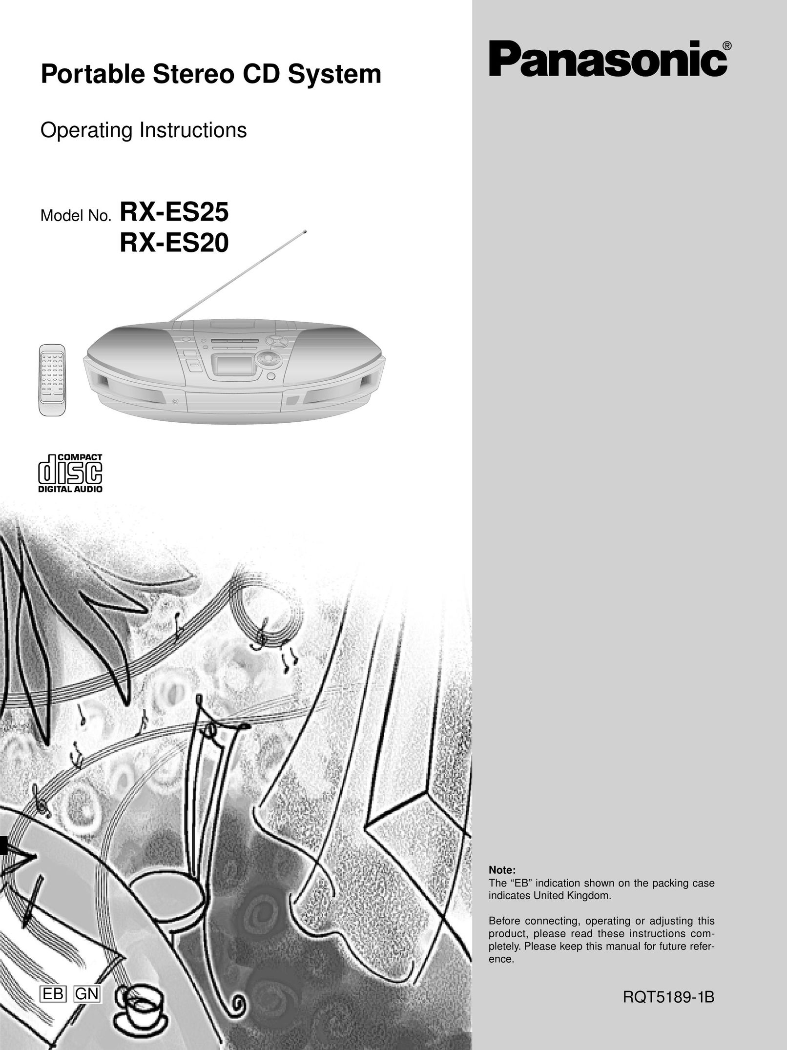 Panasonic RX-ES20 Portable Stereo System User Manual