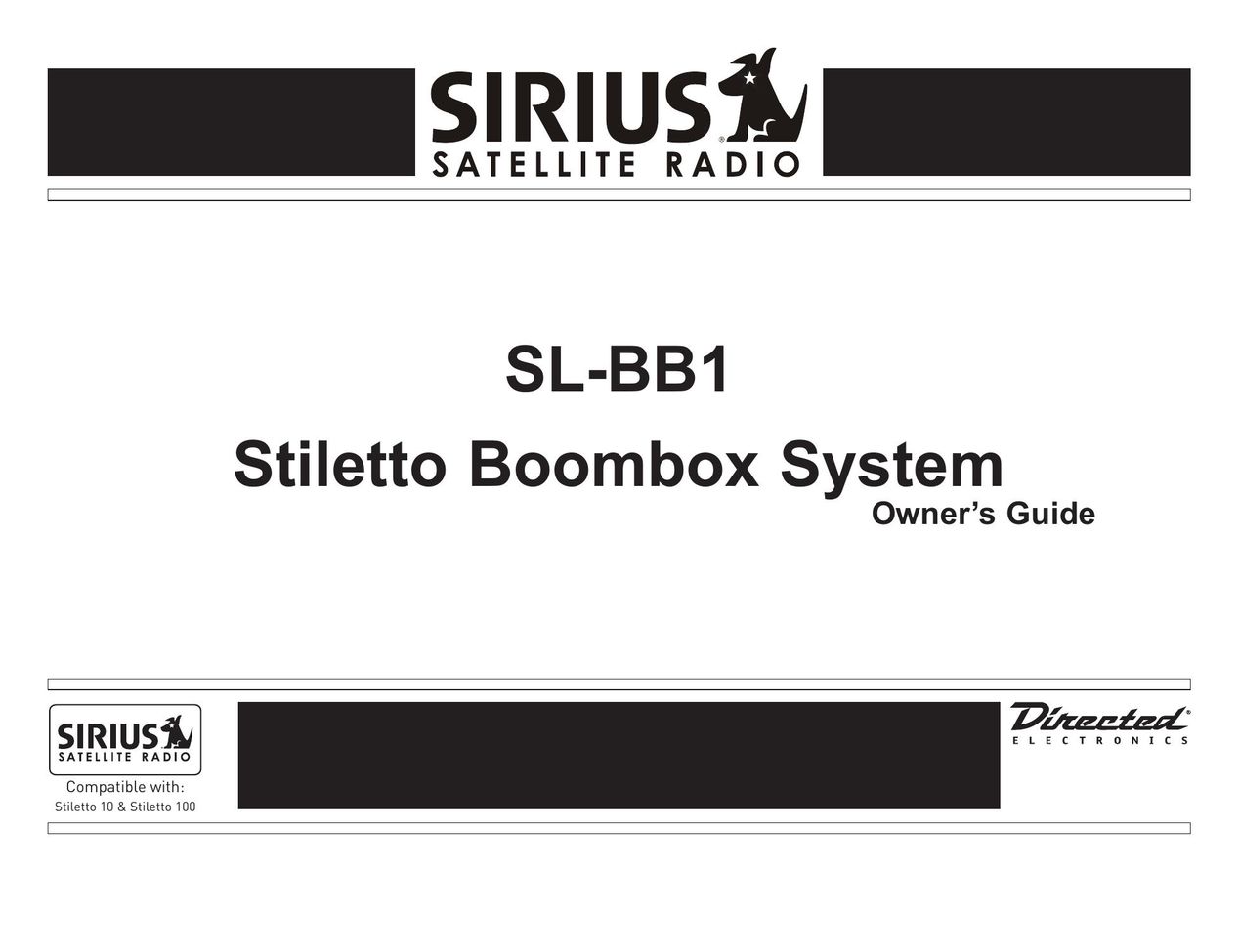 Sirius Satellite Radio SL-BB1 Portable Stereo System User Manual