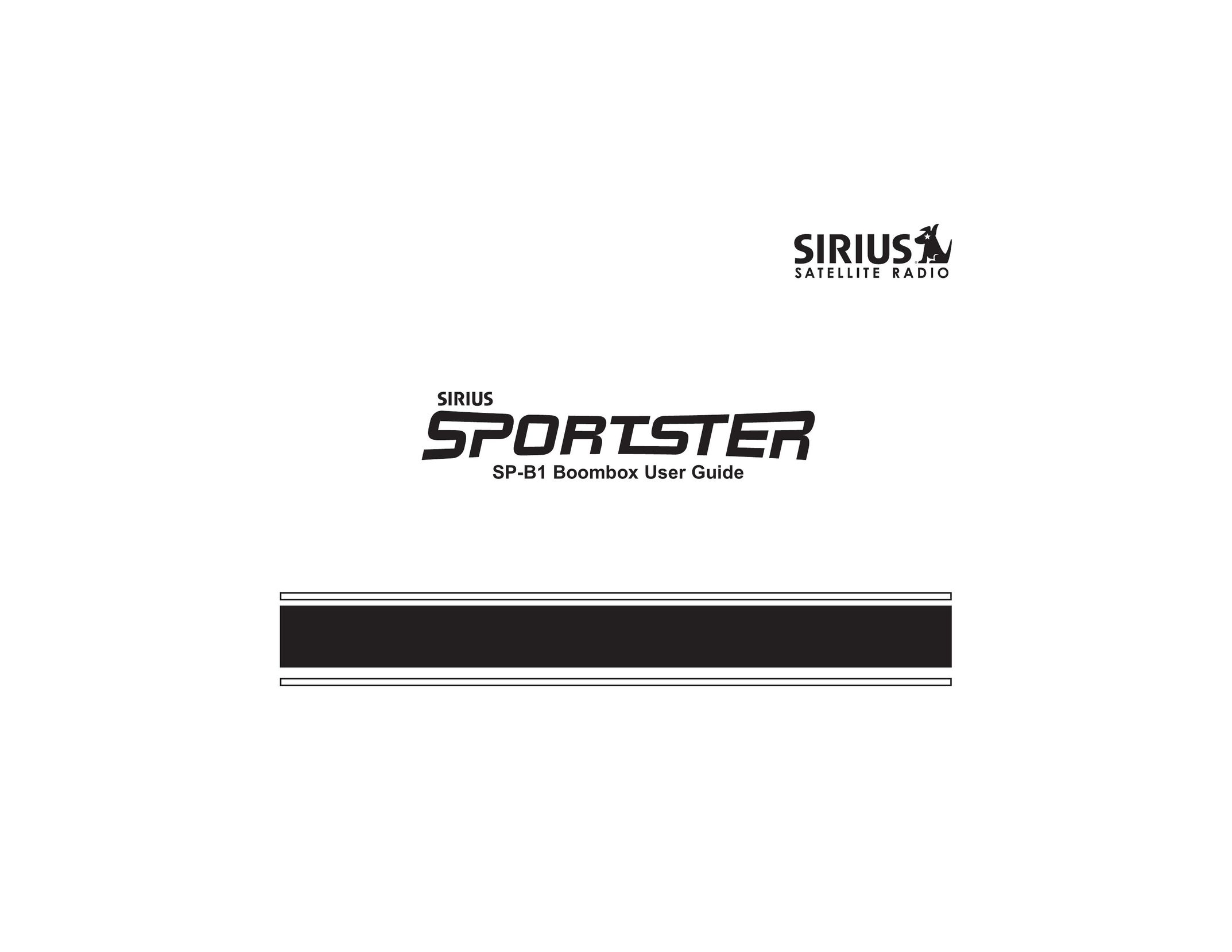 Sirius Satellite Radio SP-B1 Portable Stereo System User Manual