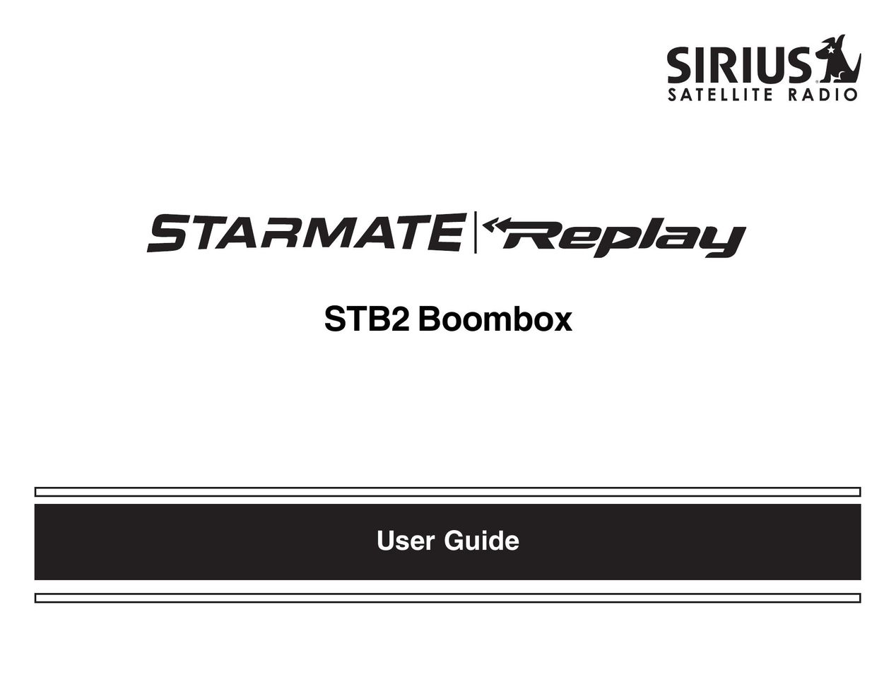 Sirius Satellite Radio STB2 Portable Stereo System User Manual