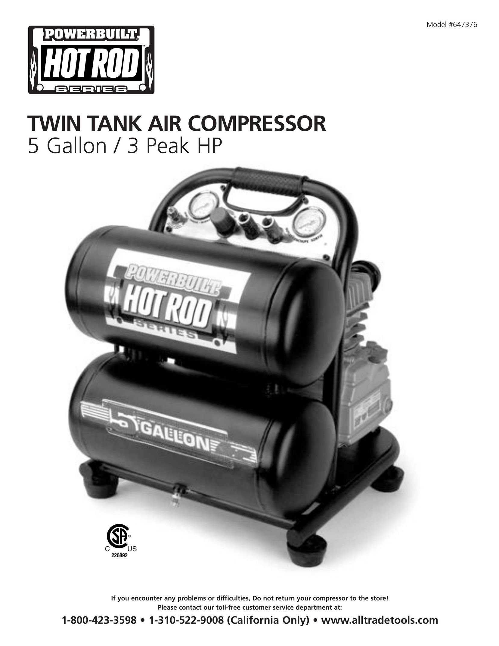 AllTrade 647376 Air Compressor User Manual