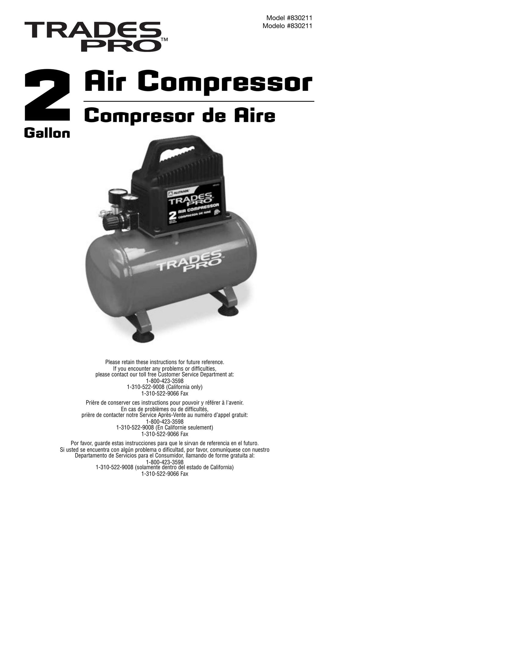 AllTrade 830211 Air Compressor User Manual