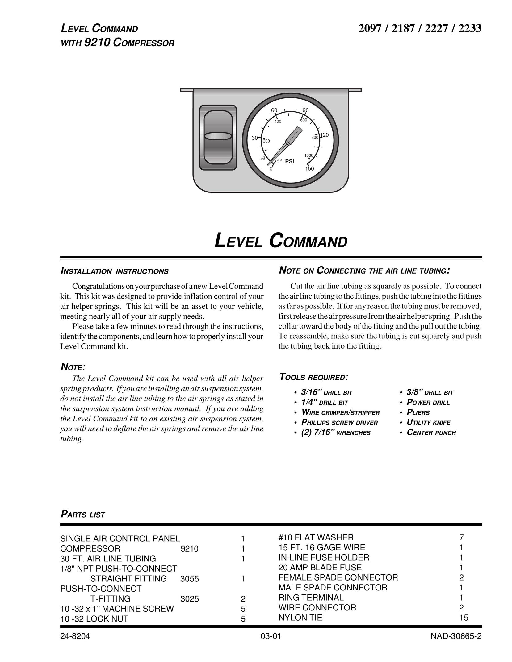 Black & Decker 2097 Air Compressor User Manual