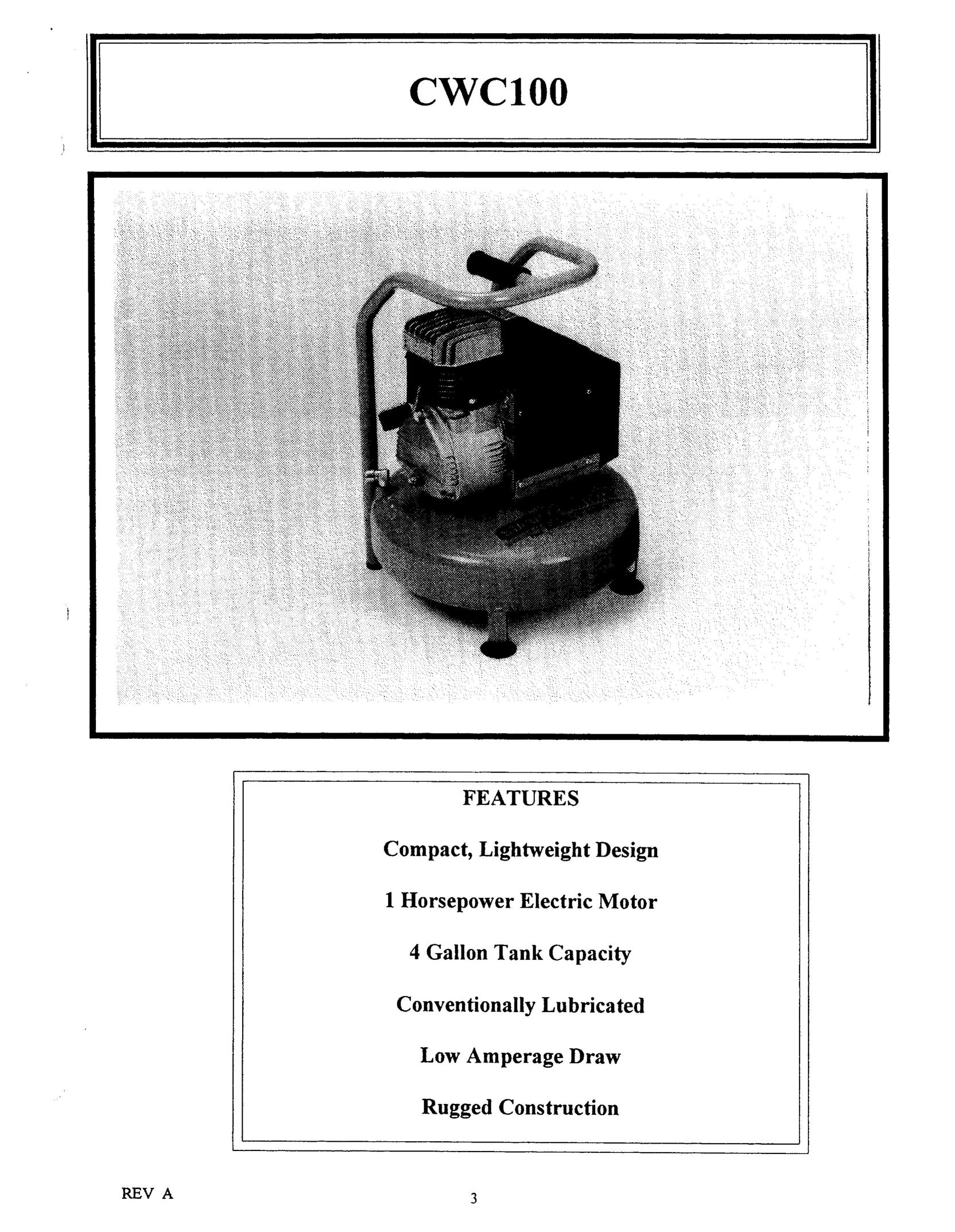 Bostitch CWC100 Air Compressor User Manual