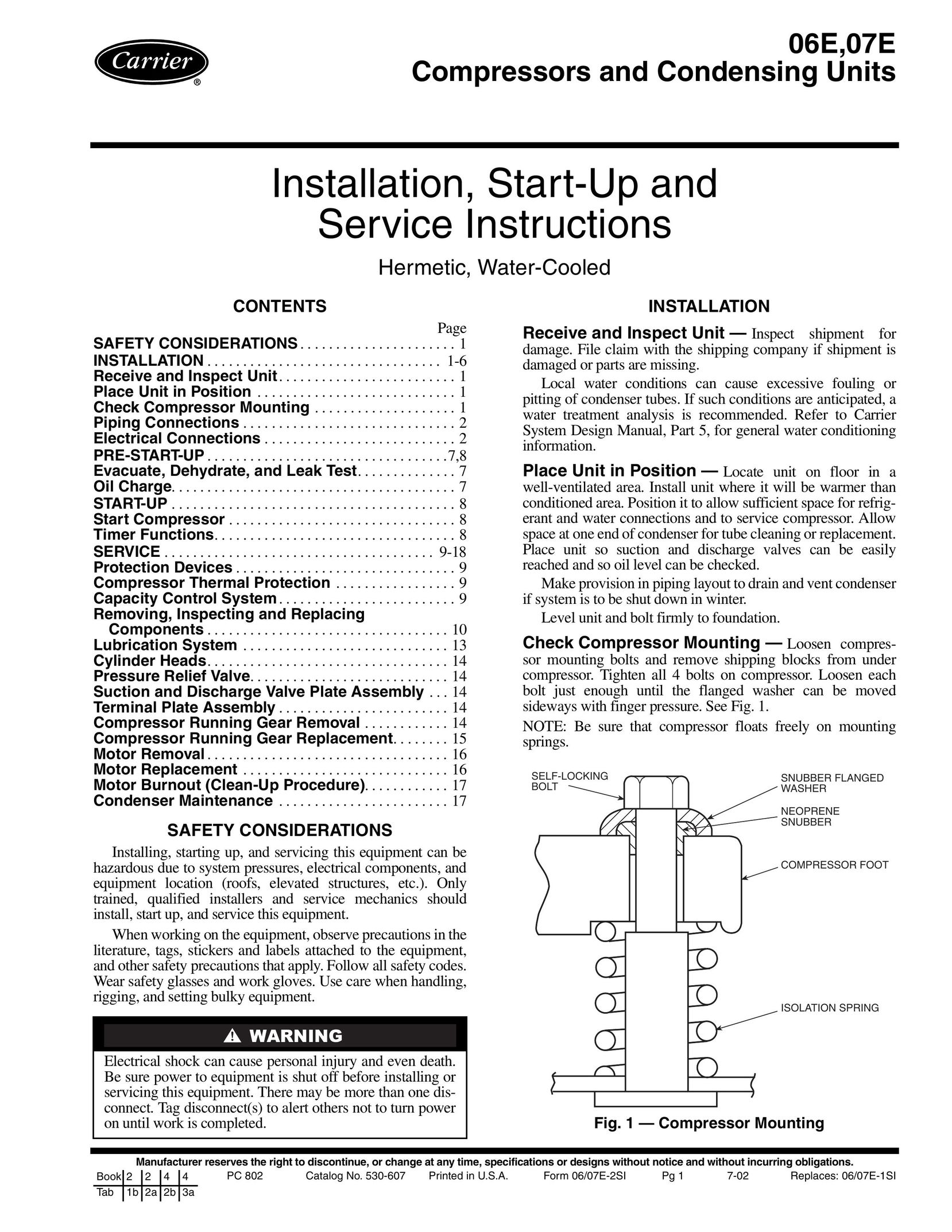 Carrier 06E Air Compressor User Manual