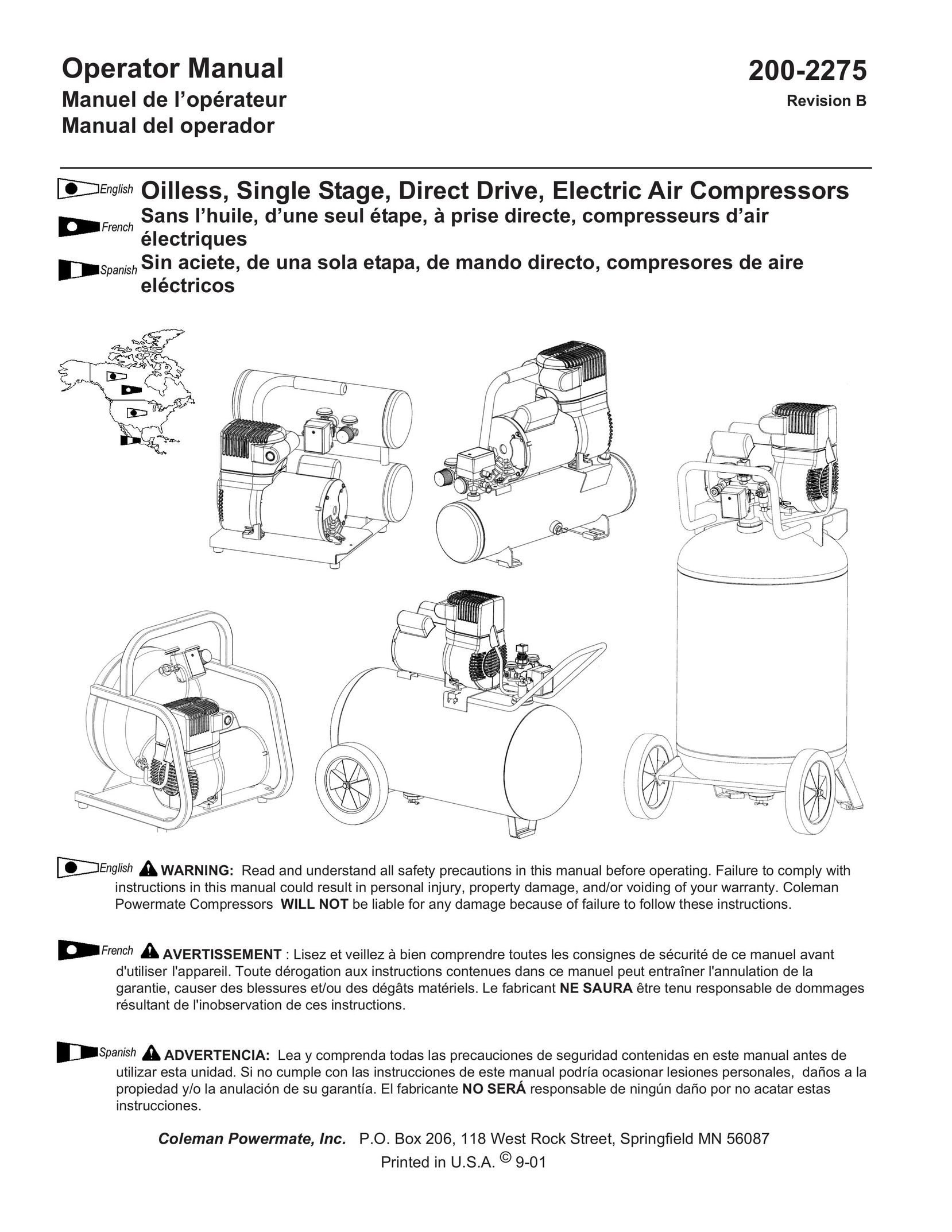 Coleman Air Compressors Air Compressor User Manual
